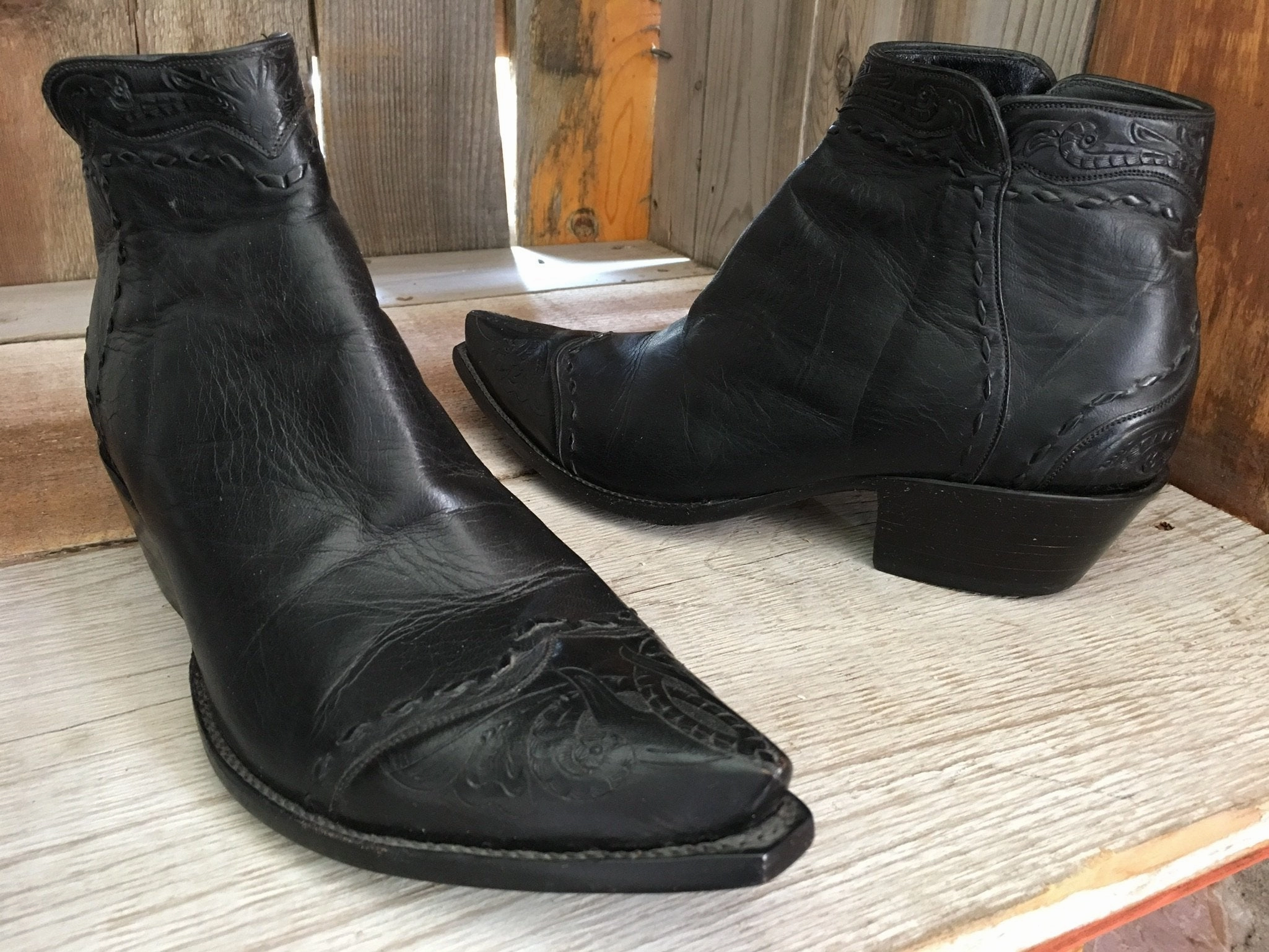 Black Python Belly Tres Outlaws Mule Boot  4000 @ Coyote Combat Boots