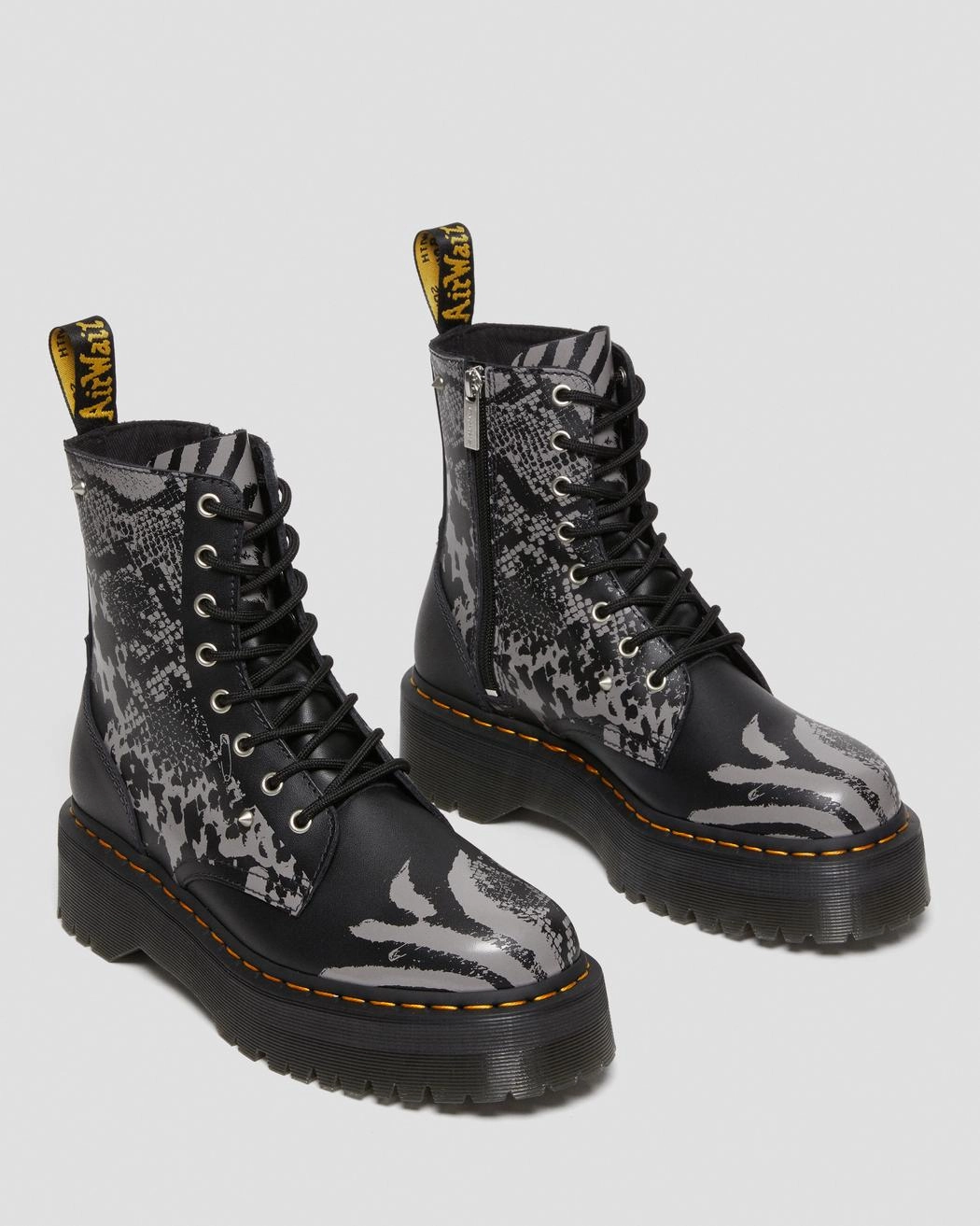 Garret Combat Platform Boots Jadon Animal Clash Leather Platform Boots