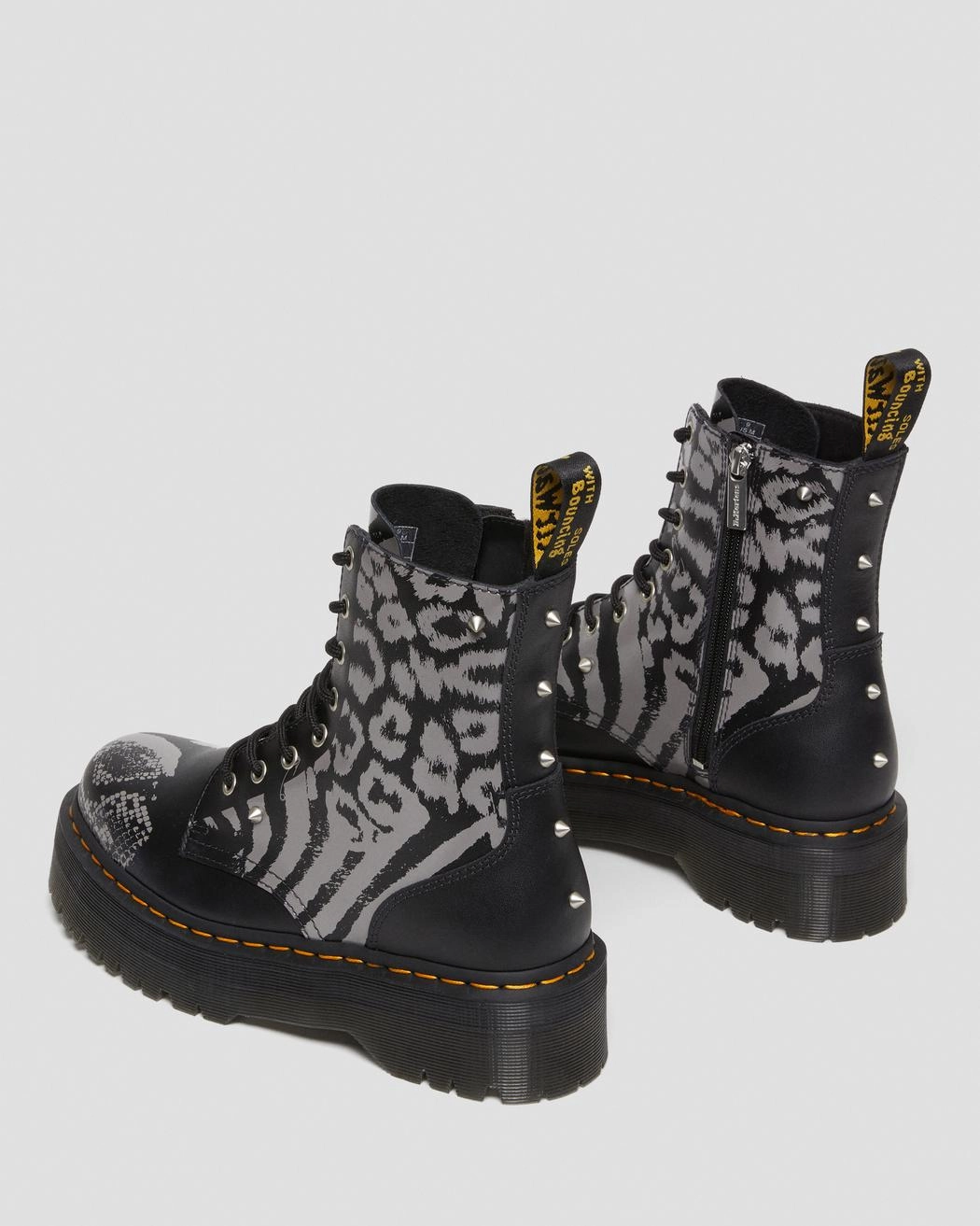 Suit With Combat Boots Jadon Animal Clash Leather Platform Boots