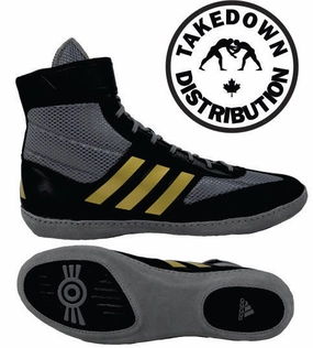 Adidas Shoe Wrestling Combat Speed 5  Gray-Gold Shearling Lined Combat Boots
