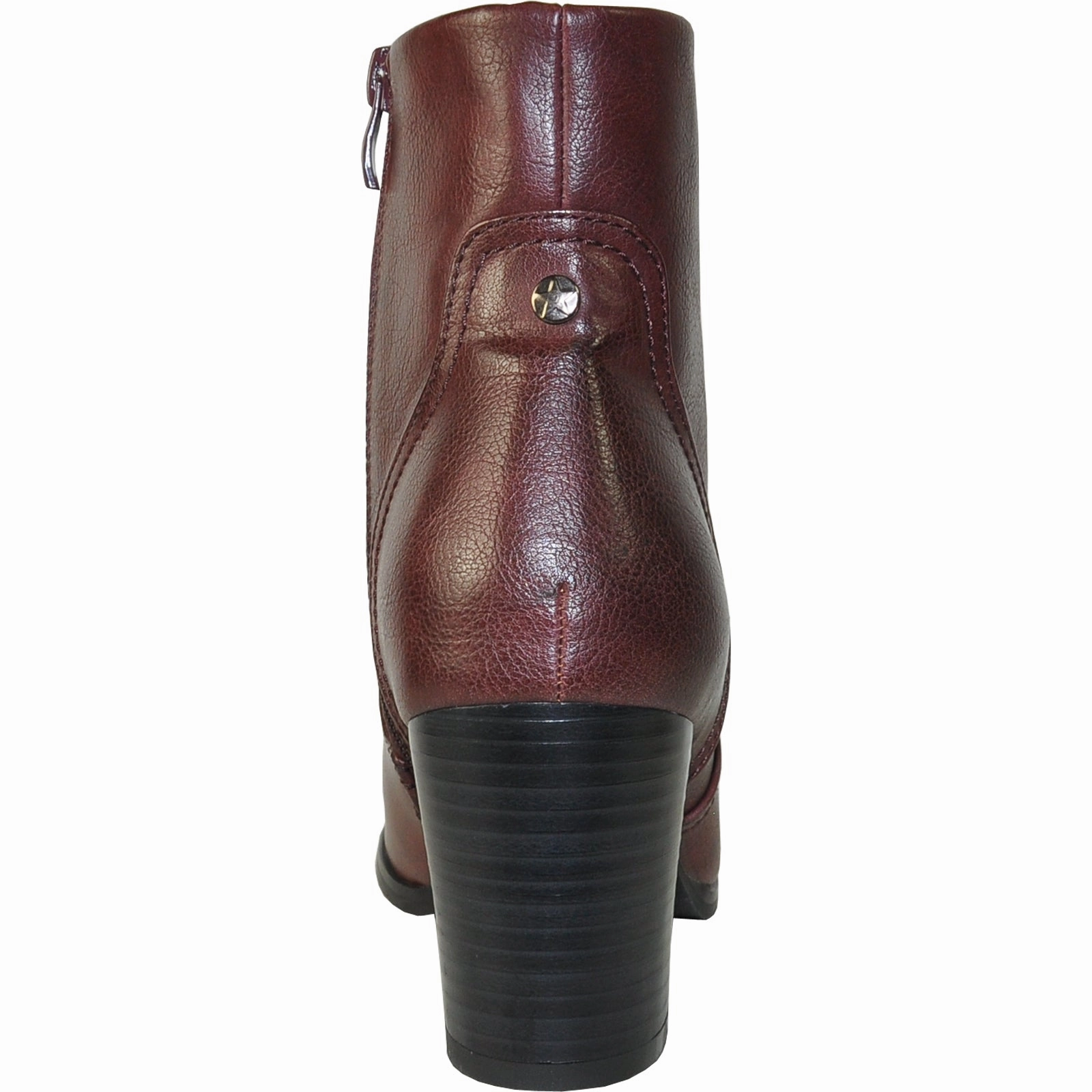 VANGELO Women Boot HF8402 Ankle Dress Boot Bordo Red Ankle Boots With Metal Detail