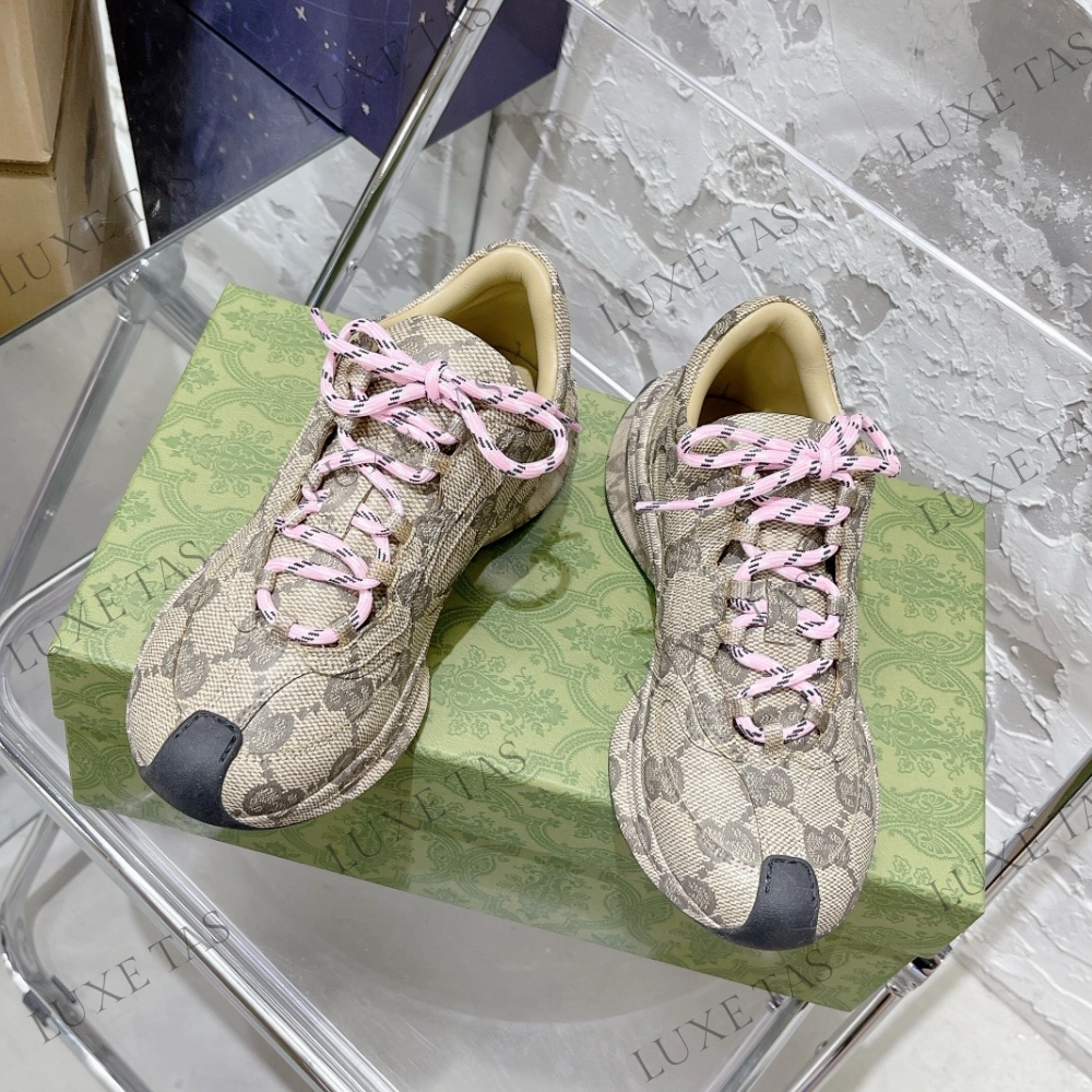 Beige & Ebony GG Run Sneaker - Designer Sneakers for Women Best Luxury Sneakers