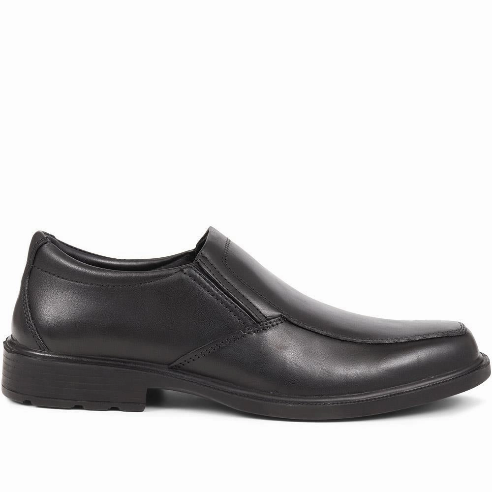 Smart Leather Slip-On Shoes - DDIN37005 / 323 356 - Black Cute Steel Toe Work Boots