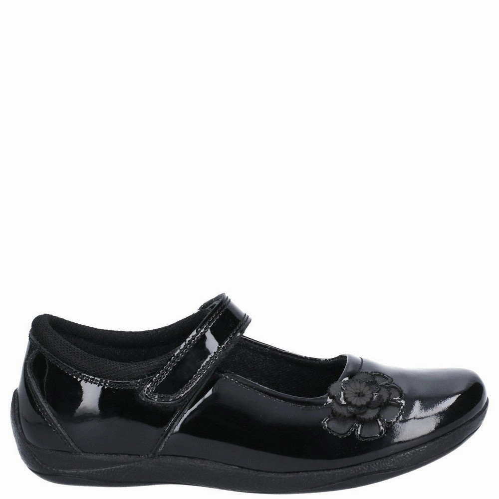Black Jessica Junior Patent School Shoes Mary Jane Heel Shoes