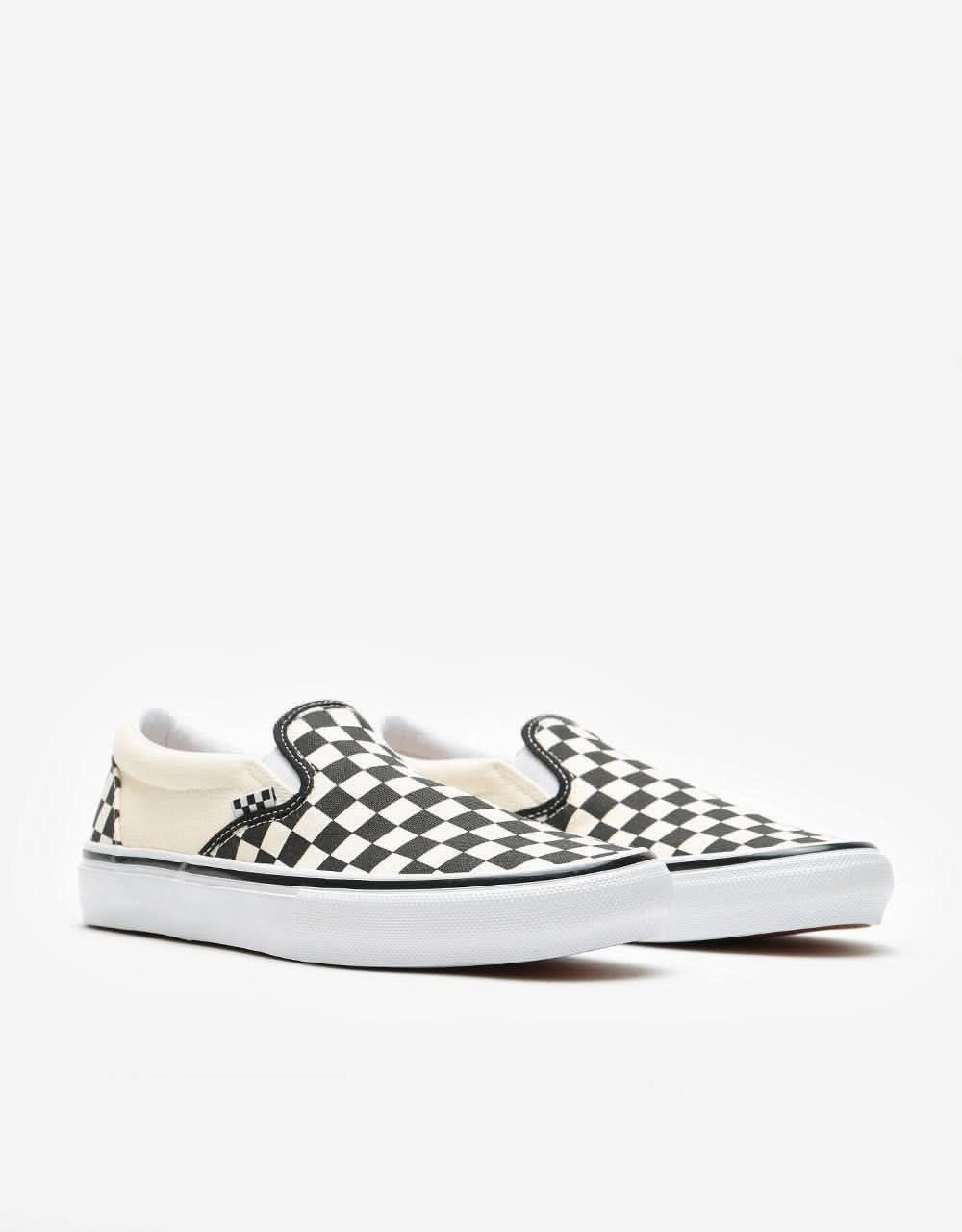 Vans Skate Slip-On Shoes - (Checkerboard) Black/Off White Superstar Skate Shoes