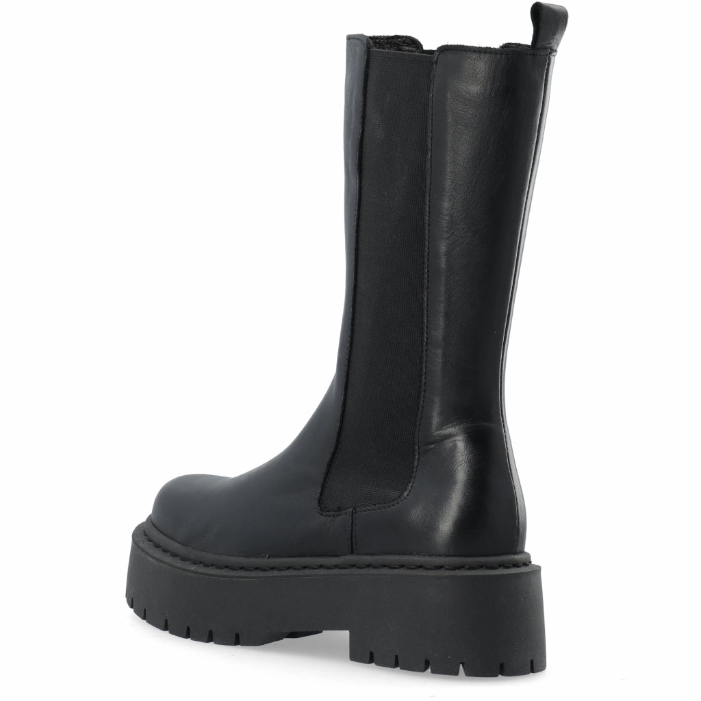 Tall Shaft Chelsea Boots Biadeb Black Long Leather Boots