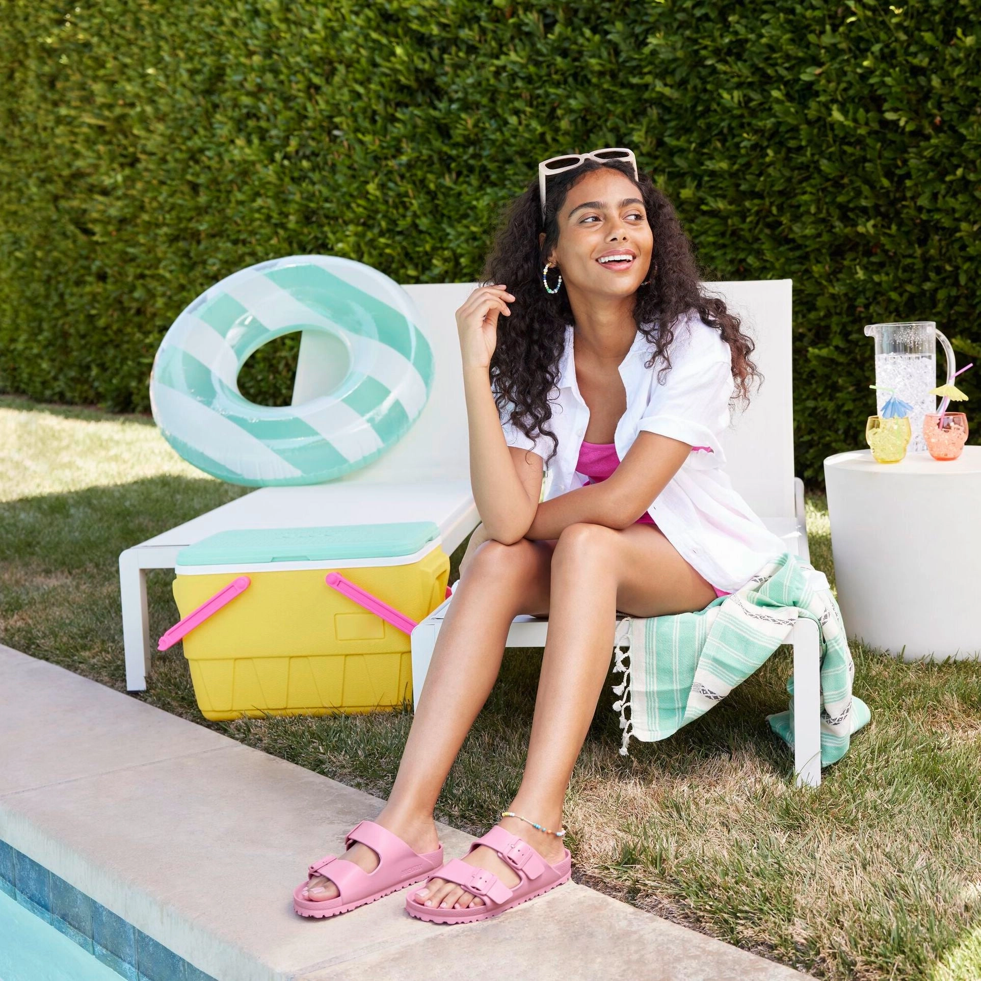 Birkenstock Arizona EVA candy pink Boston Suede With Soft Footbed