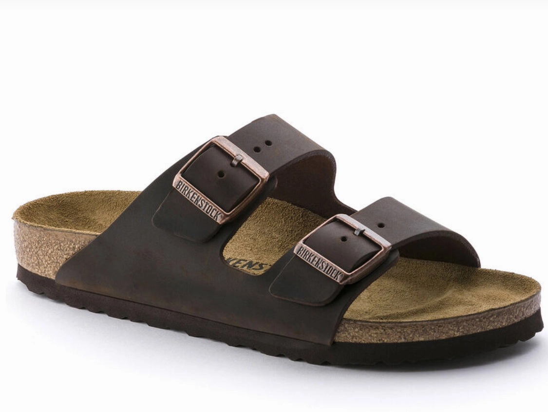 Sandals Leather Birkenstock Arizona Full Grain Leather ~ Oiled Habana ~ Cognac ~ Brown ~ Tabacco Brown ~ Iron ~ Black Smooth Leather Regular Fit