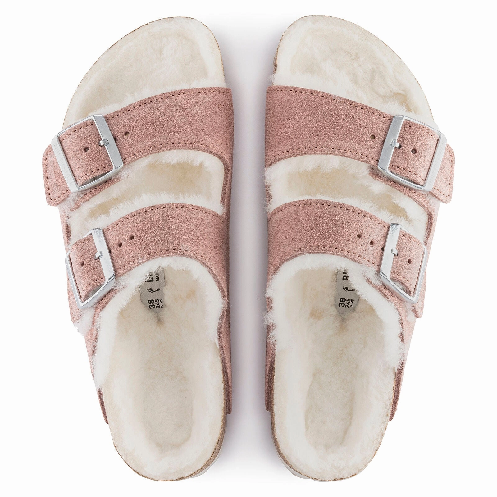 Clogs Fashion Birkenstock Arizona Shearling pink clay suede/natural shearling