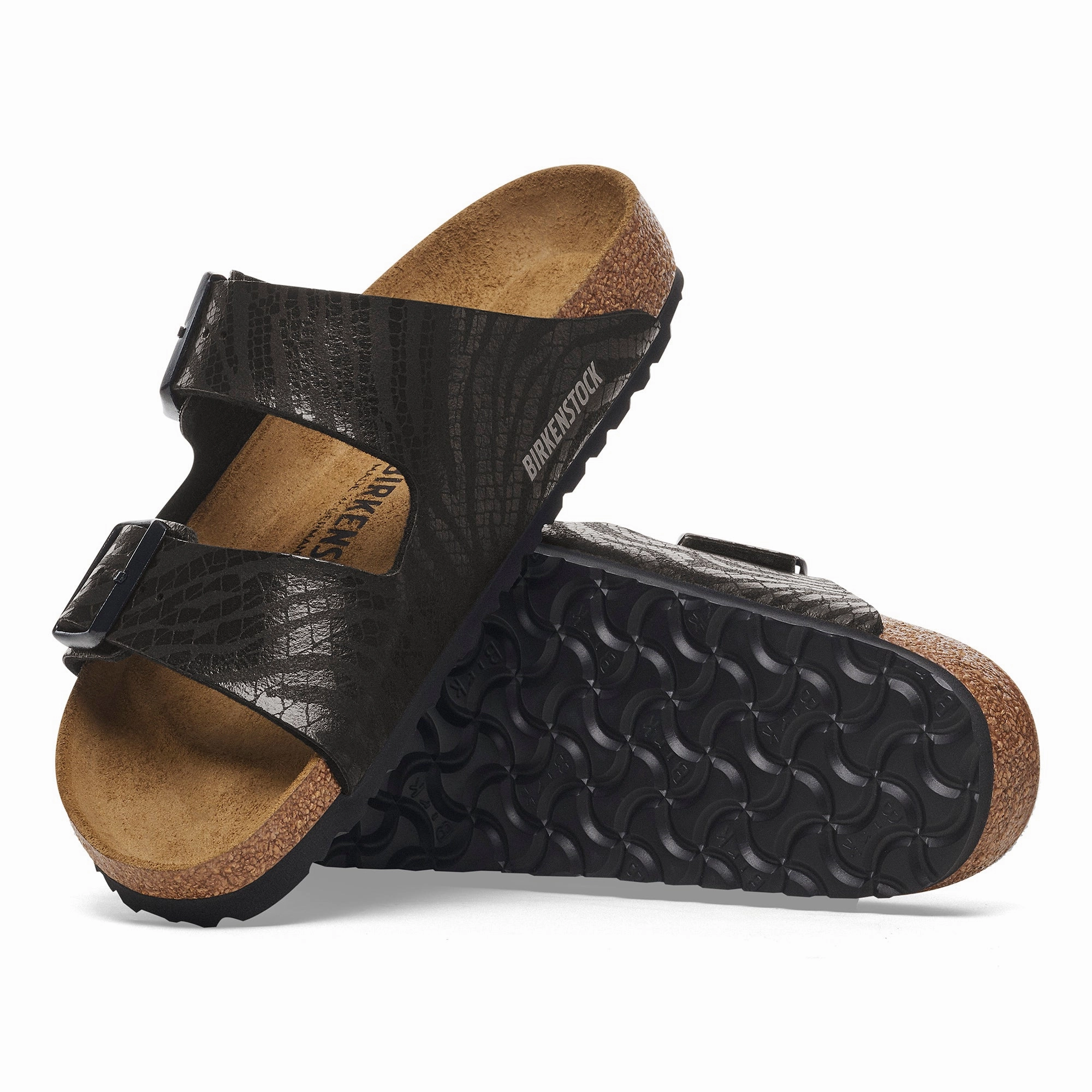 Zermatt Slippers Birkenstock Arizona silky zebra black Birkibuc