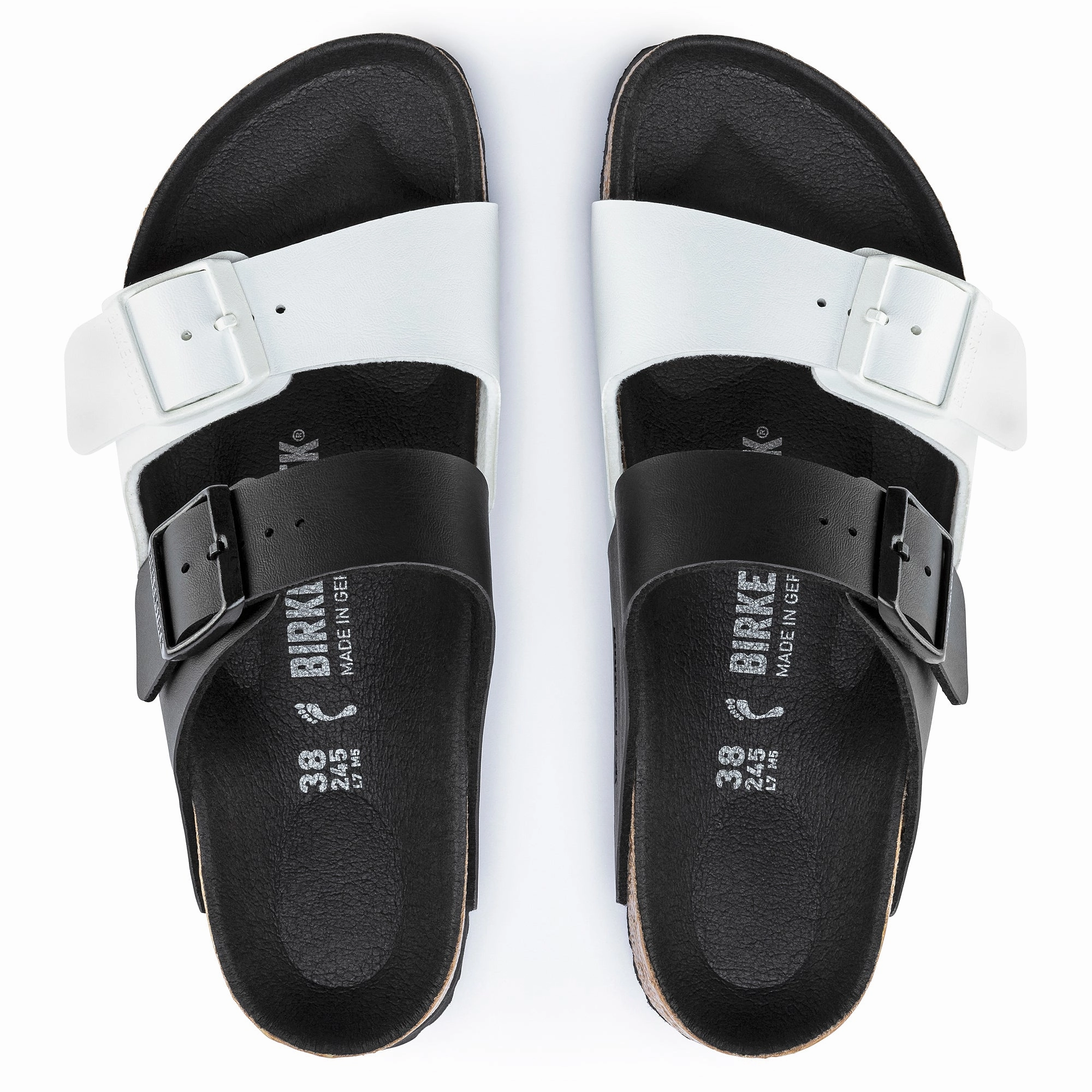 Birkenstock Arizona Split black/white Birko-Flor Kith Braided