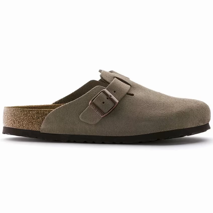 Flower BIRKENSTOCK BOSTON SOFT FOOTBED TAUPE