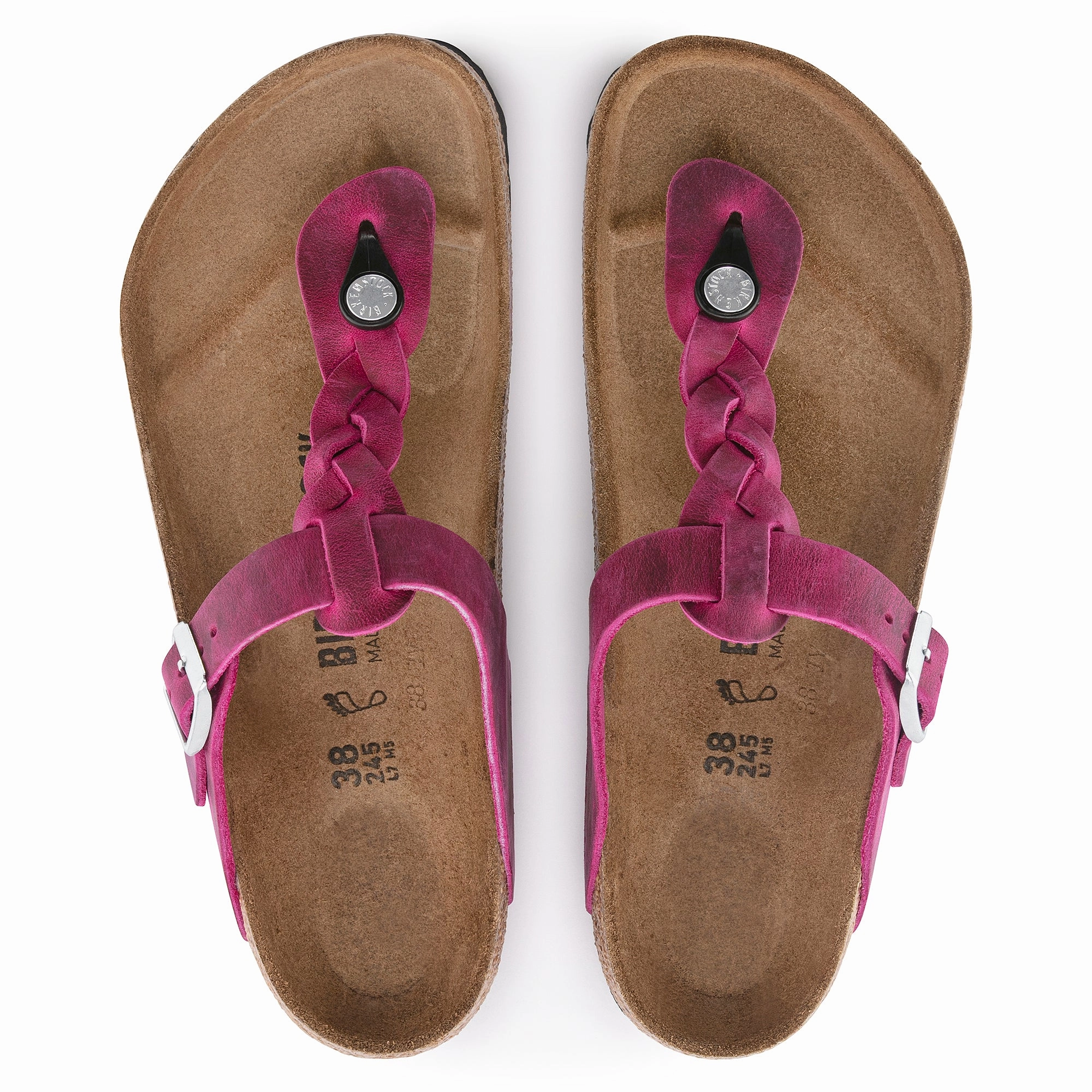 Factory Outlet Birkenstock Gizeh Braid festival fuchsia oiled leather