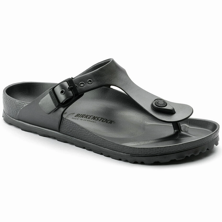 Fur Clogs Birkenstock Gizeh EVA metallic anthracite