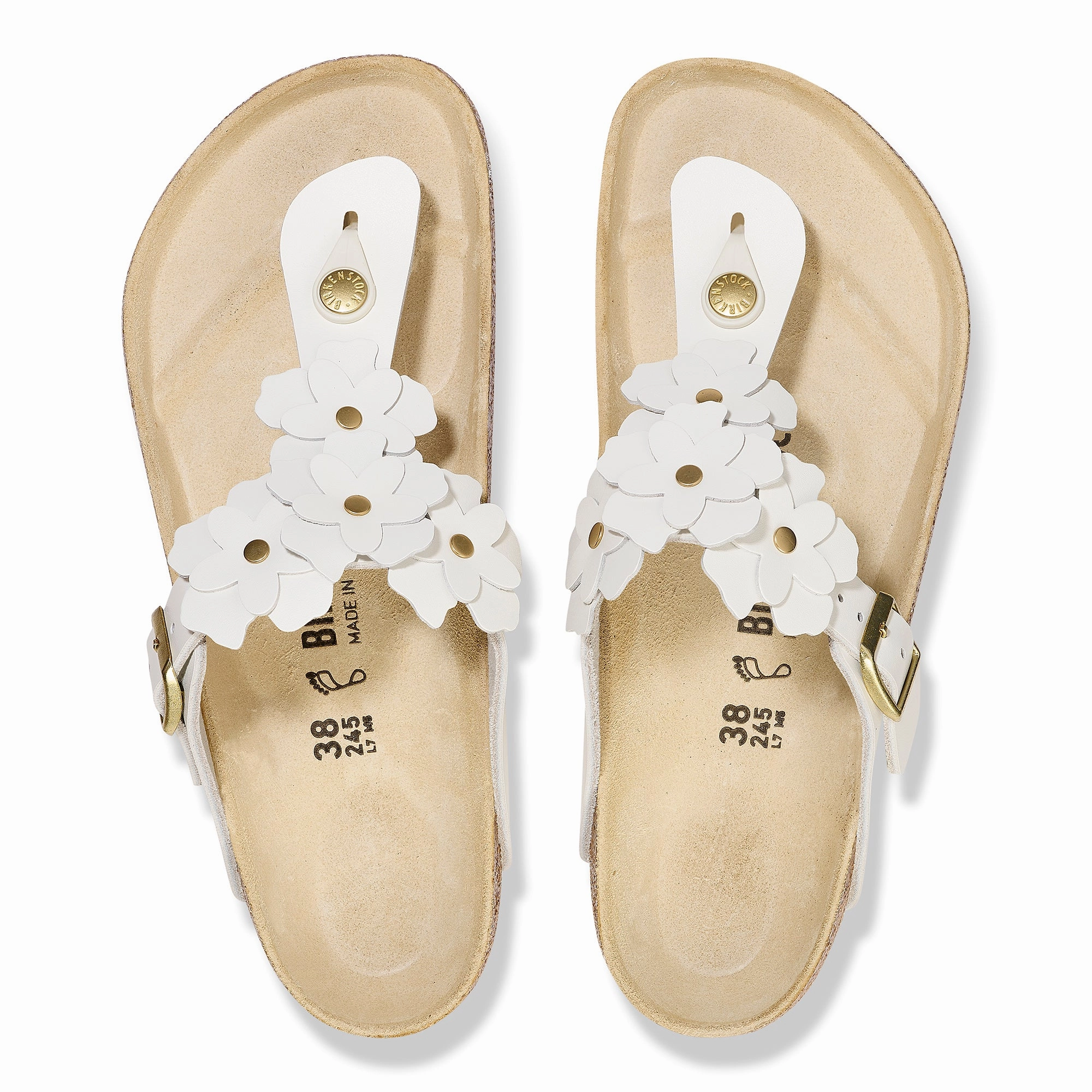 Birkenstock Gizeh Flowers white leather Shoe Cleaner