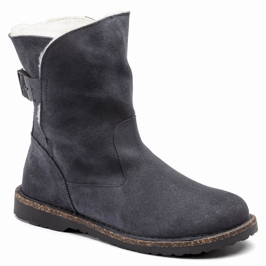 Size 38 Birkenstock Uppsala graphite suede/natural shearling
