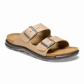Grey Boston Birkenstock Women's Arizona Crosstown tobacco oiled leather