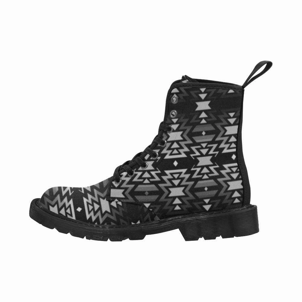 Black Fire Black and Gray Boots for Men (Black) Combat Boots And Outfit