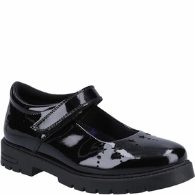 Black Sabrina Patent Junior School Shoes Comfortable Shoes Teachers Nurses Mary Jane