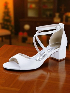 Block with Elegant Strap - Satin Sandals Ankle Heel Women's Ankle Warmers For Boots