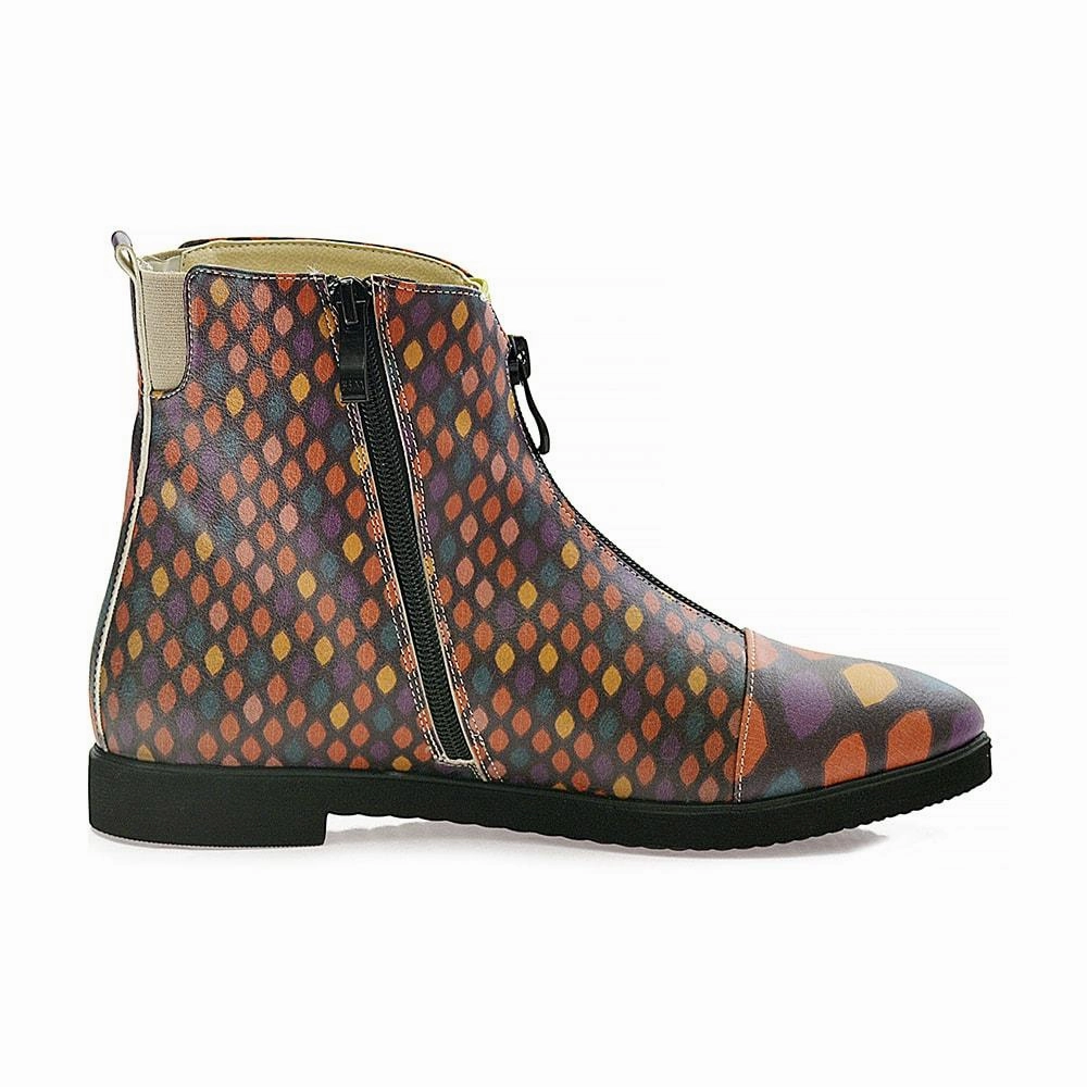 Color Scaly Ankle Boots FER110 Nappa Ankle Boots