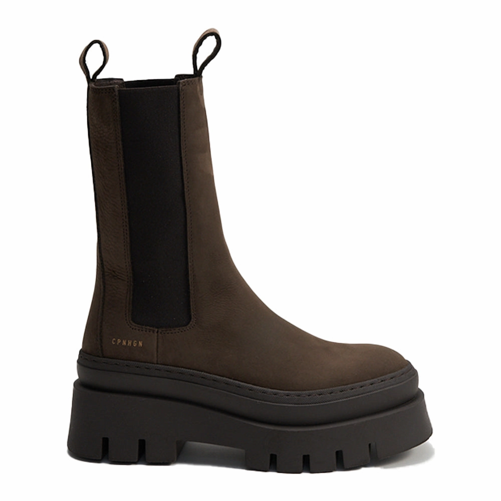 Vagabond Stacy Chelsea Boots Nabuck Chocolate Chunky High Chelsea Boots