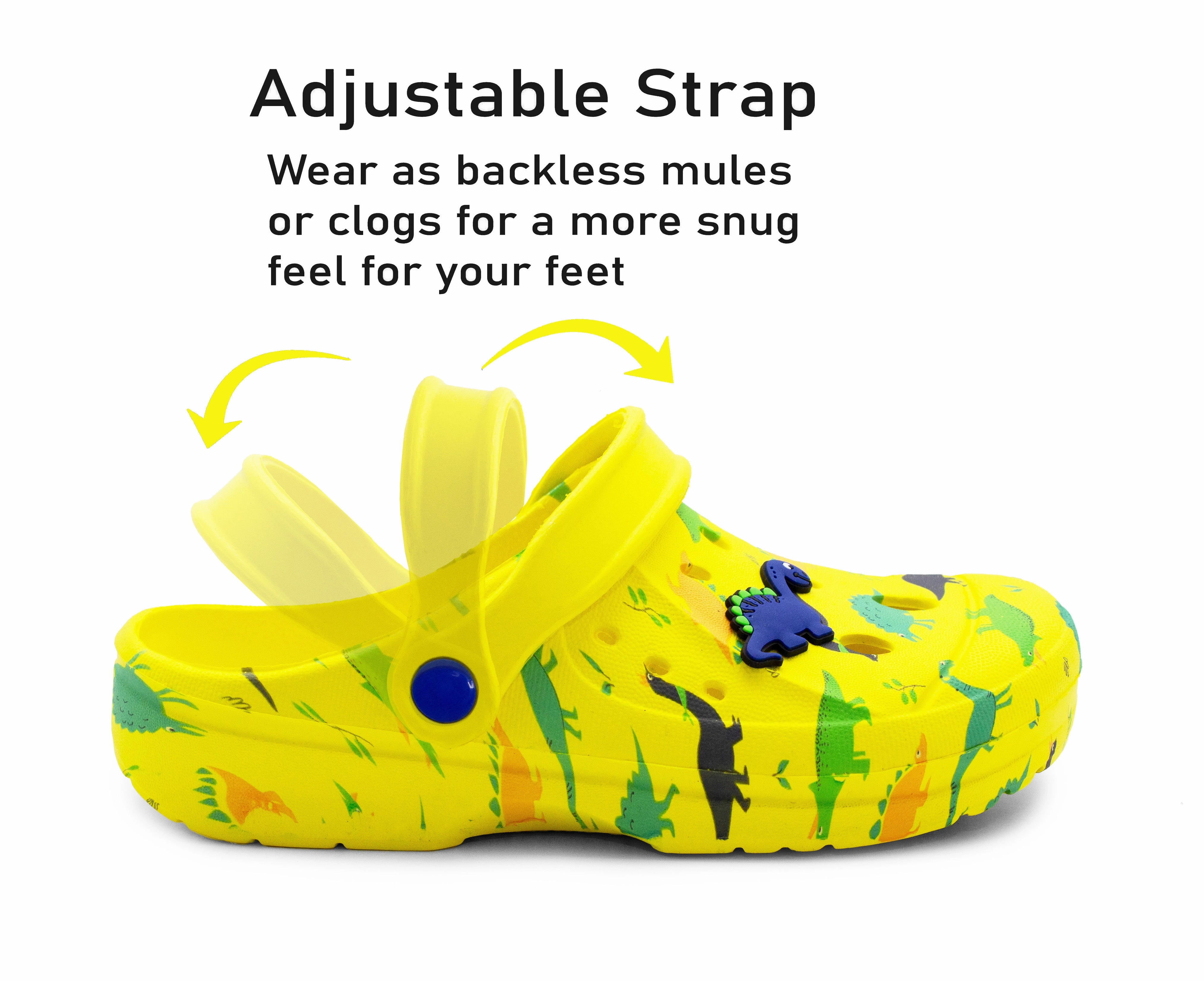 Boys Clogs Youth Lightweight EVA Adjustable Strap Dinosaur Sandals Breathable Slip On Beach Garden Clog Slipper Pool Leisure Water Shoe Casual Clogs