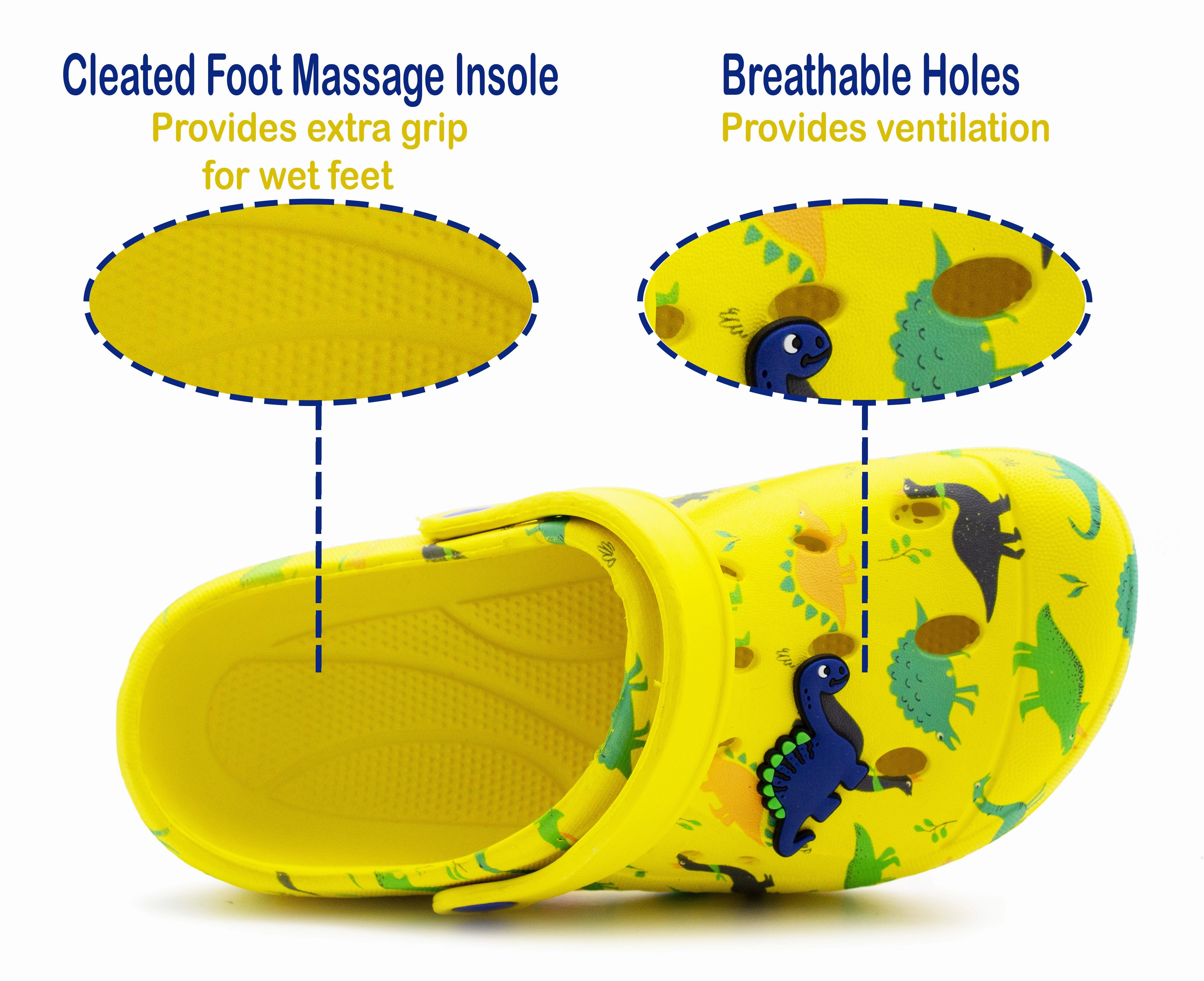 Boys Clogs Youth Lightweight EVA Adjustable Strap Dinosaur Sandals Breathable Slip On Beach Garden Clog Slipper Pool Leisure Water Shoe Clogs Aus Holz