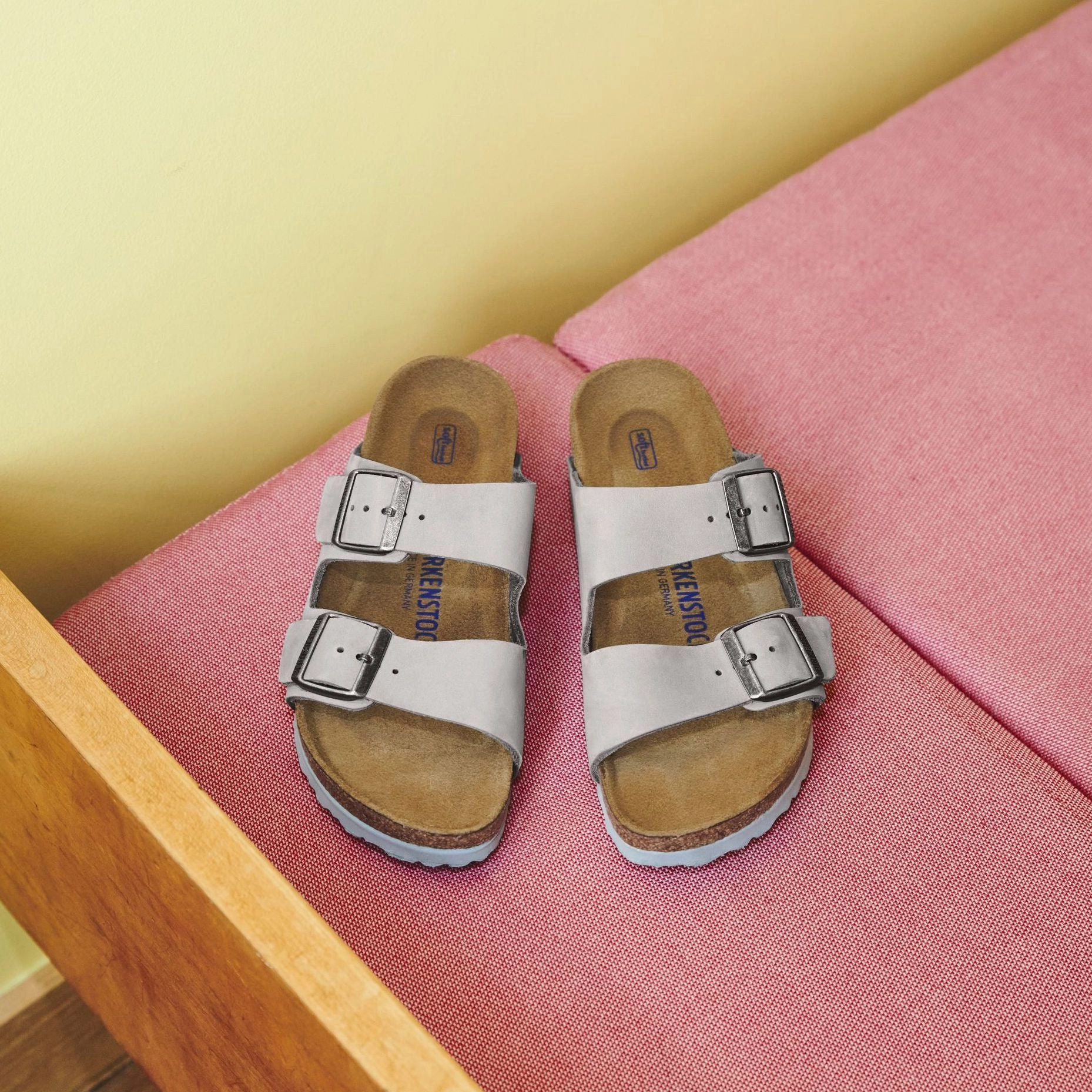 Suede Leather Birkenstock Arizona Soft Footbed dove gray nubuck