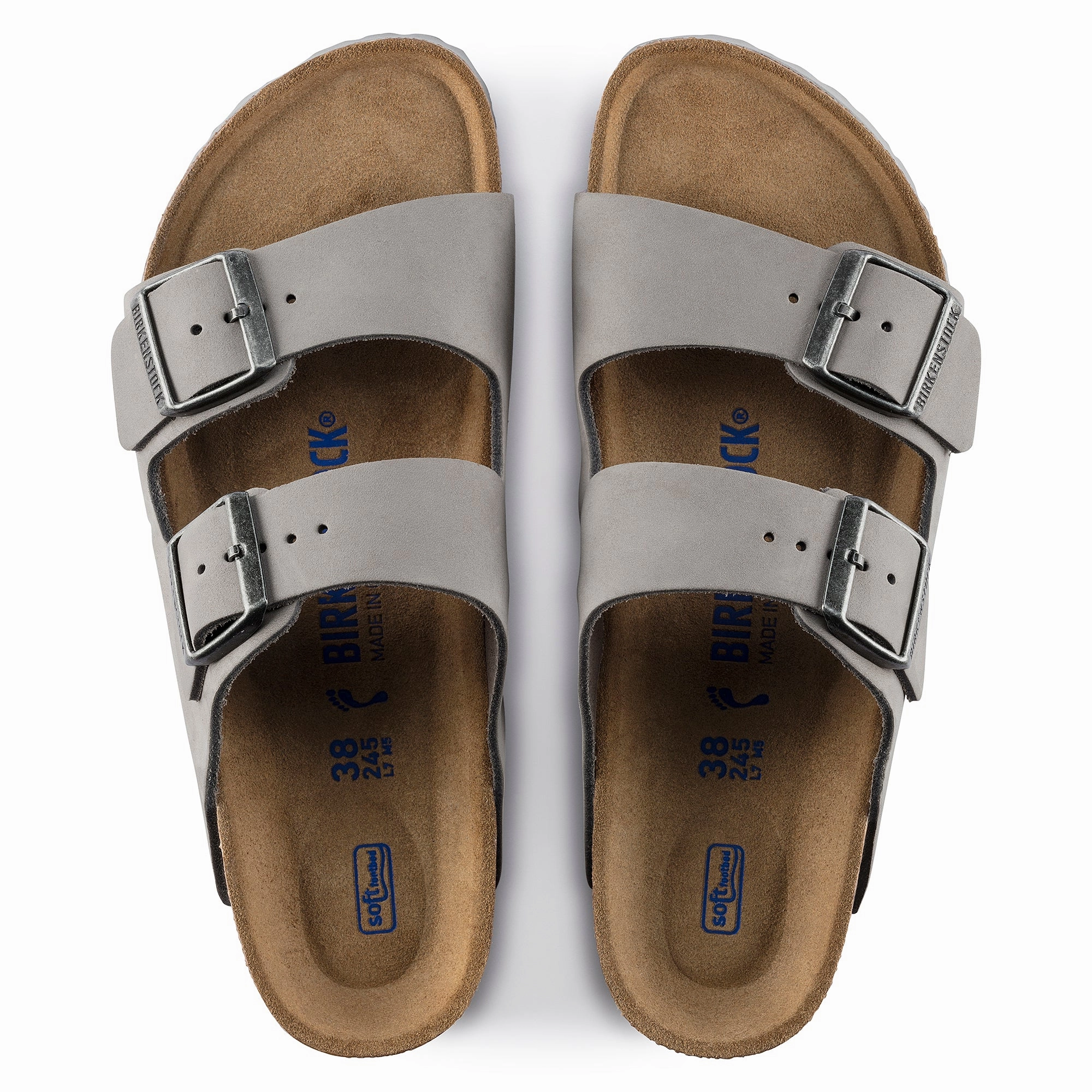 New Birkenstock Arizona Soft Footbed dove gray nubuck