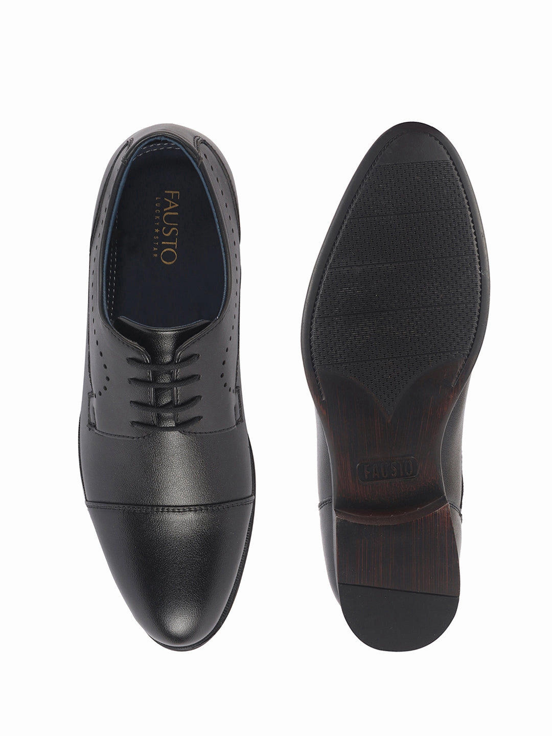 Western NULL Men Black Formal Classic Office Lace Up Derby College Shoes|Evening Party, Event, Wedding Tuxedo Oxford Shoe|Memory Cushioned Insole