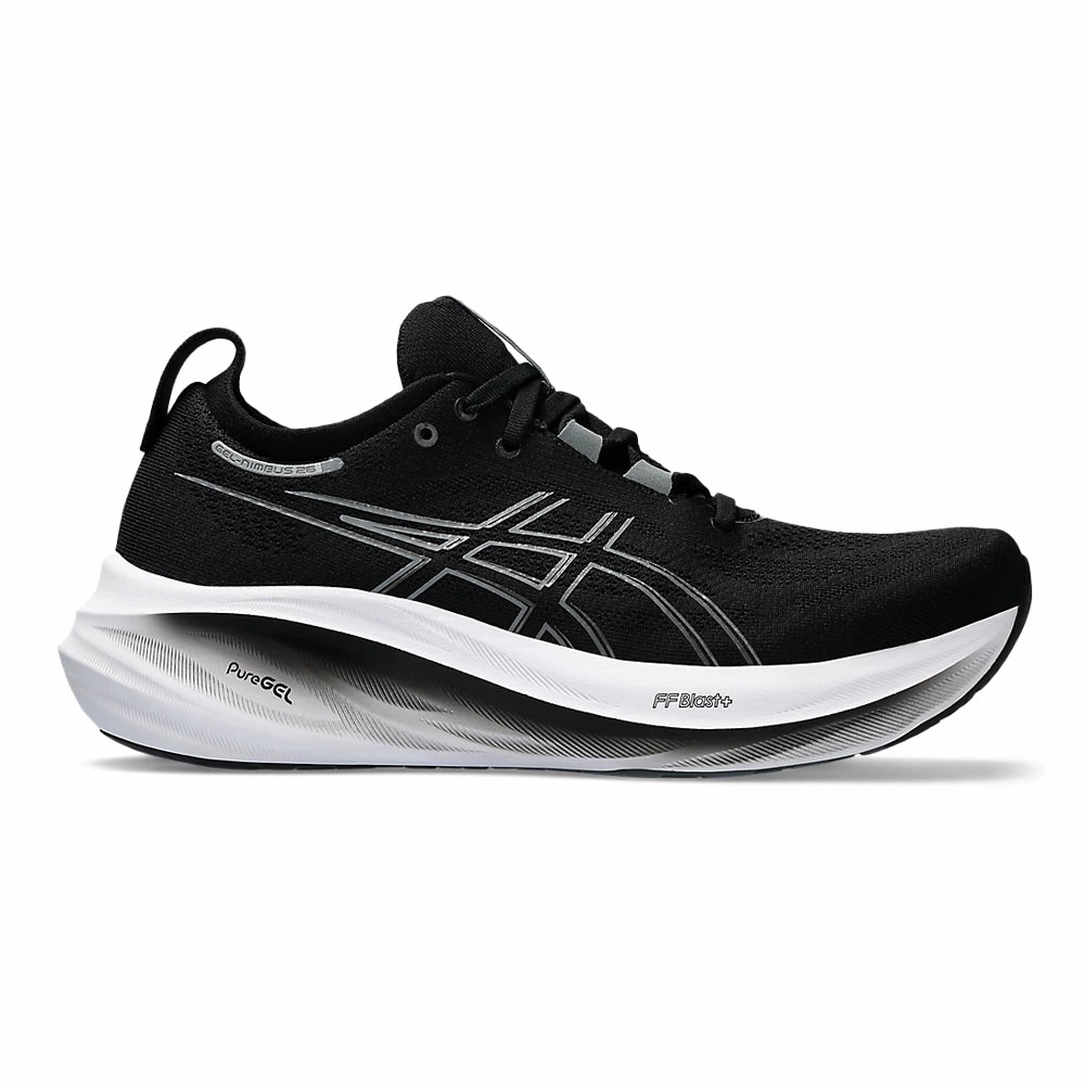 Men's Asics GEL-Nimbus 26, Black/Graphite Grey, 11 D Medium Asics Carbon Running Shoes