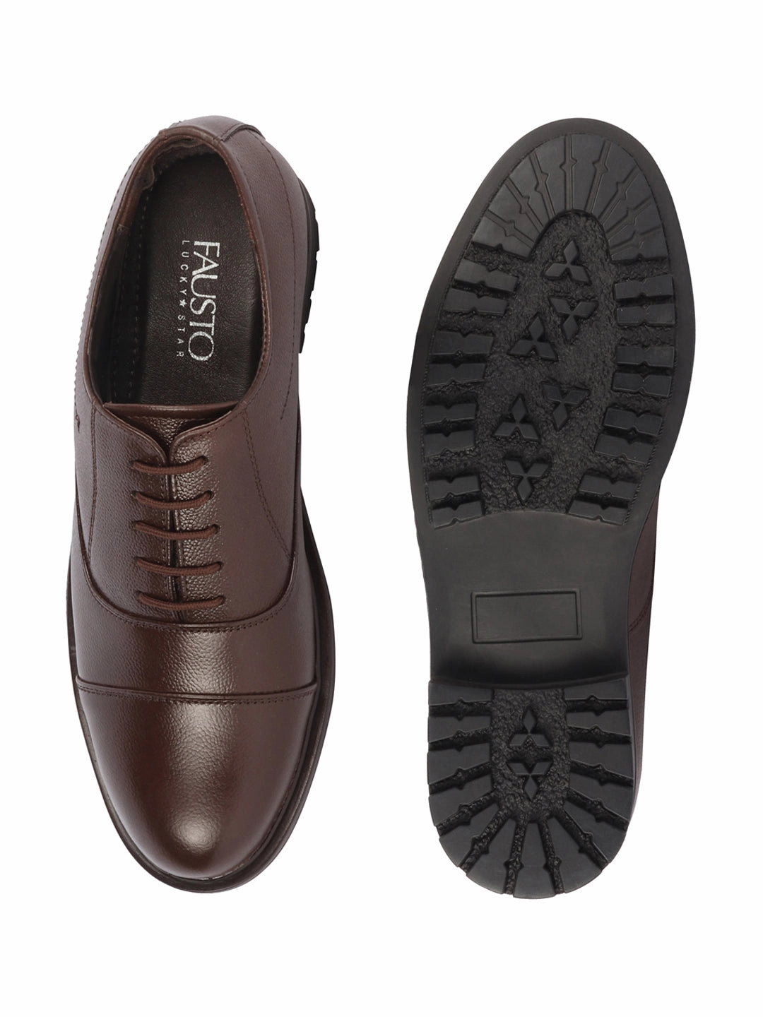 Fr Work Boots Men Brown Genuine Leather Formal Office Comfort Broad Feet Oxford Lace Up Shoes