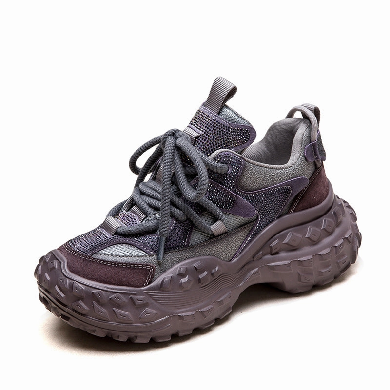 Women Fashion Patchwork Leather Casual Platform Sneakers Sperry Sneakers On Sale