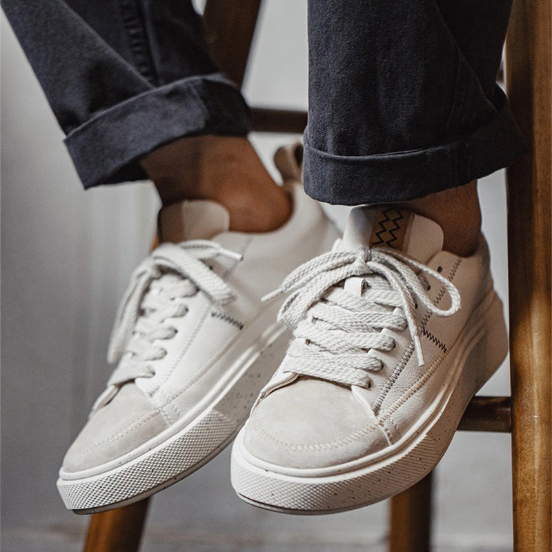 Men's Minimalism Quilted Leather Low Top Casual Sneakers Harrier Sneakers