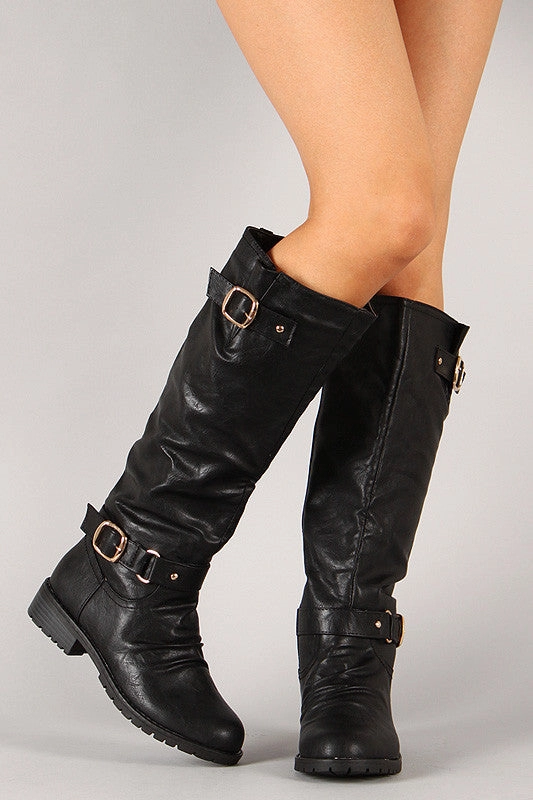 Buckle Riding Knee High Boot Knee High Steampunk Boots