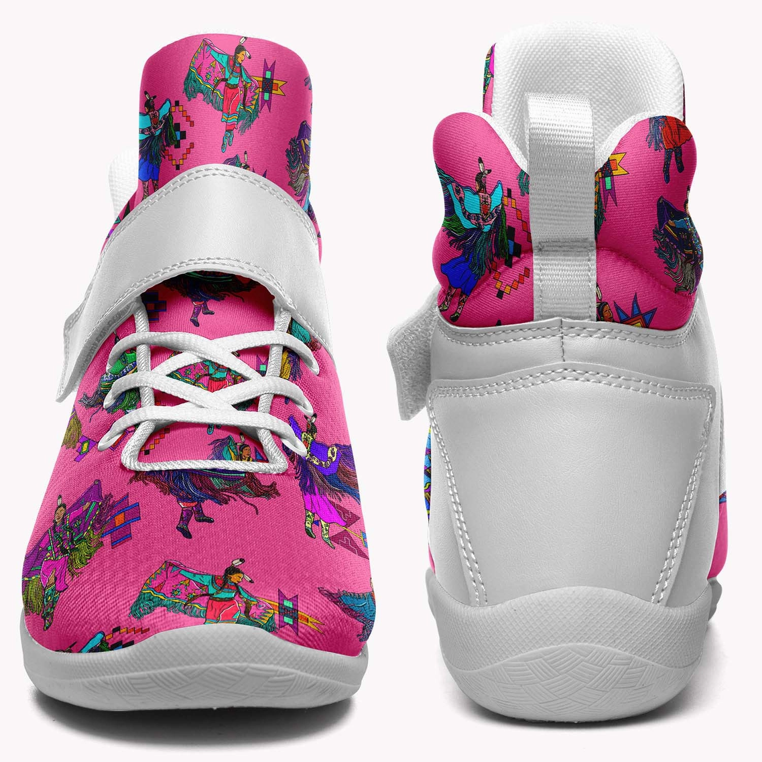 Women's Fancy Dancers Pink Ipottaa Basketball / Sport High Top Shoes - White Sole Kyries Basketball Shoes