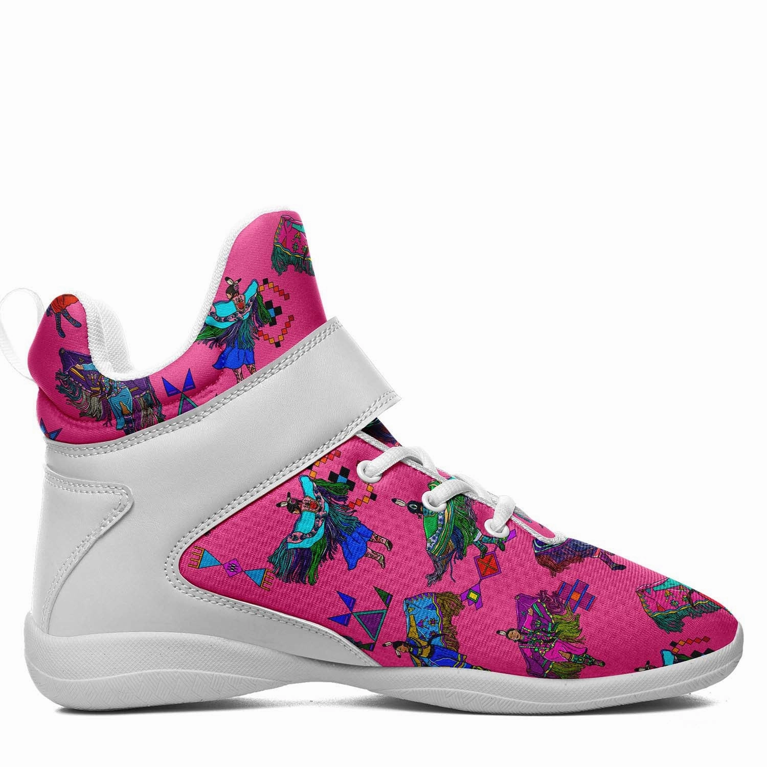 Basketball Shoes That Tie Themselves Women's Fancy Dancers Pink Ipottaa Basketball / Sport High Top Shoes - White Sole