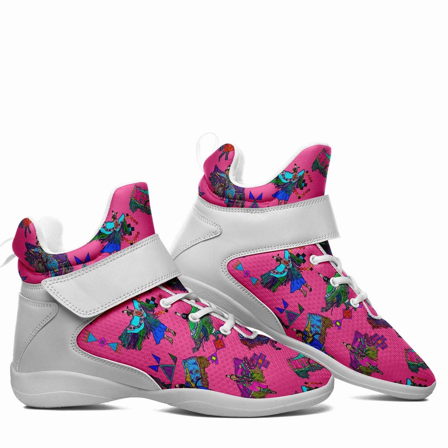 Women's Fancy Dancers Pink Ipottaa Basketball / Sport High Top Shoes - White Sole Pippen Basketball Shoes
