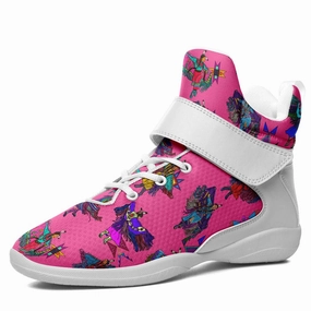 Grey And Blue Basketball Shoes Women's Fancy Dancers Pink Ipottaa Basketball / Sport High Top Shoes - White Sole