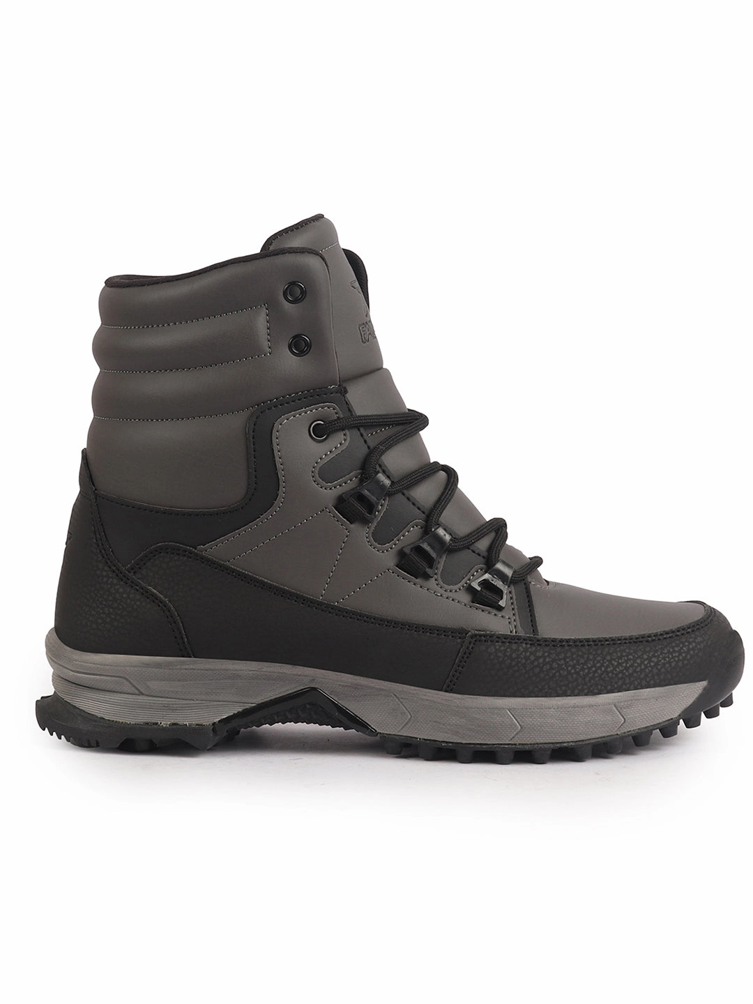 Goodyear Chelsea Boots Men Grey High Top 3-Eye Lace Up High Ankle Winter Biker Boots|Trekking Boots|Hiking Boots|Basketball Shoes|Good Sole Grip Traction