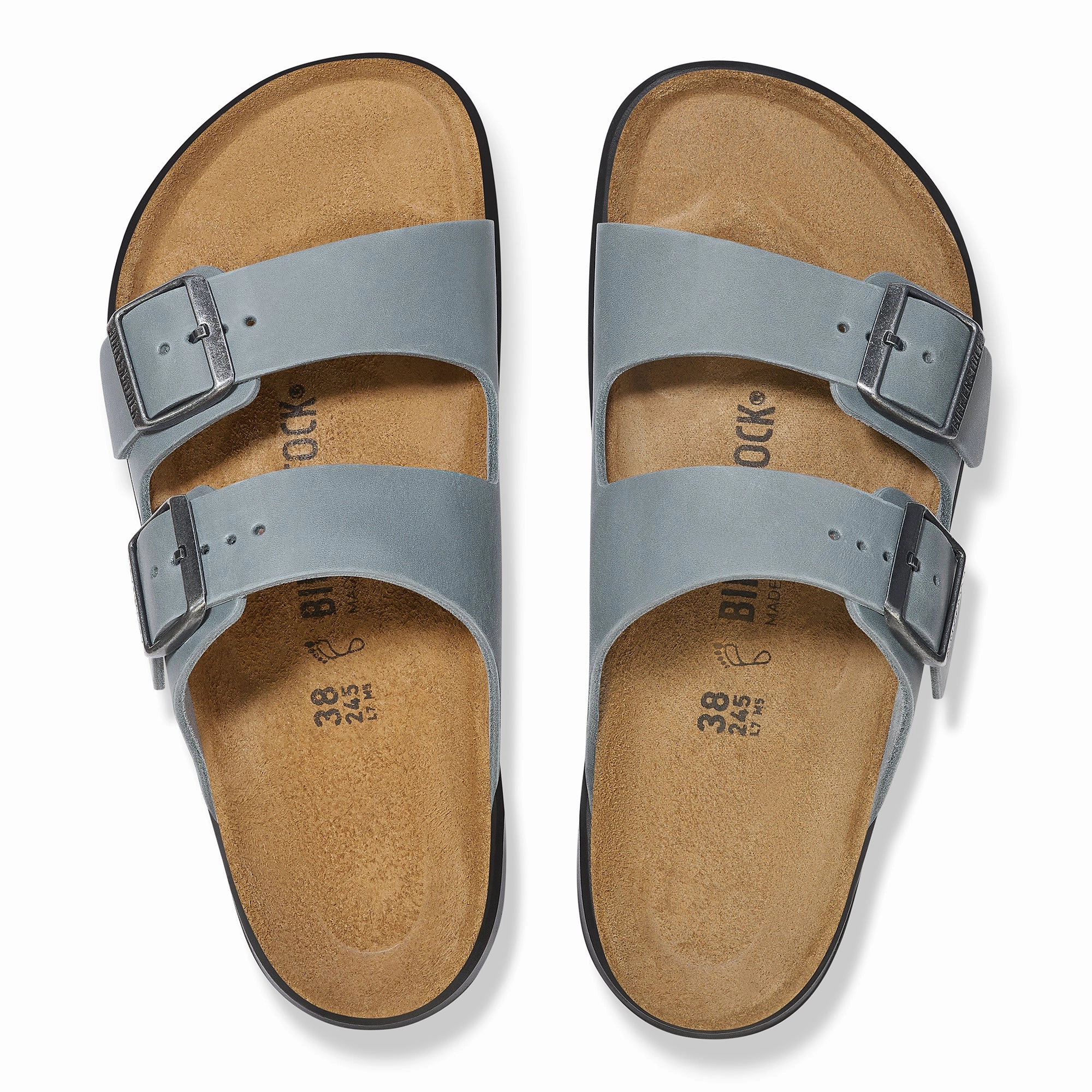 Arizona Slides Birkenstock Women's Arizona Crosstown basalt gray oiled leather