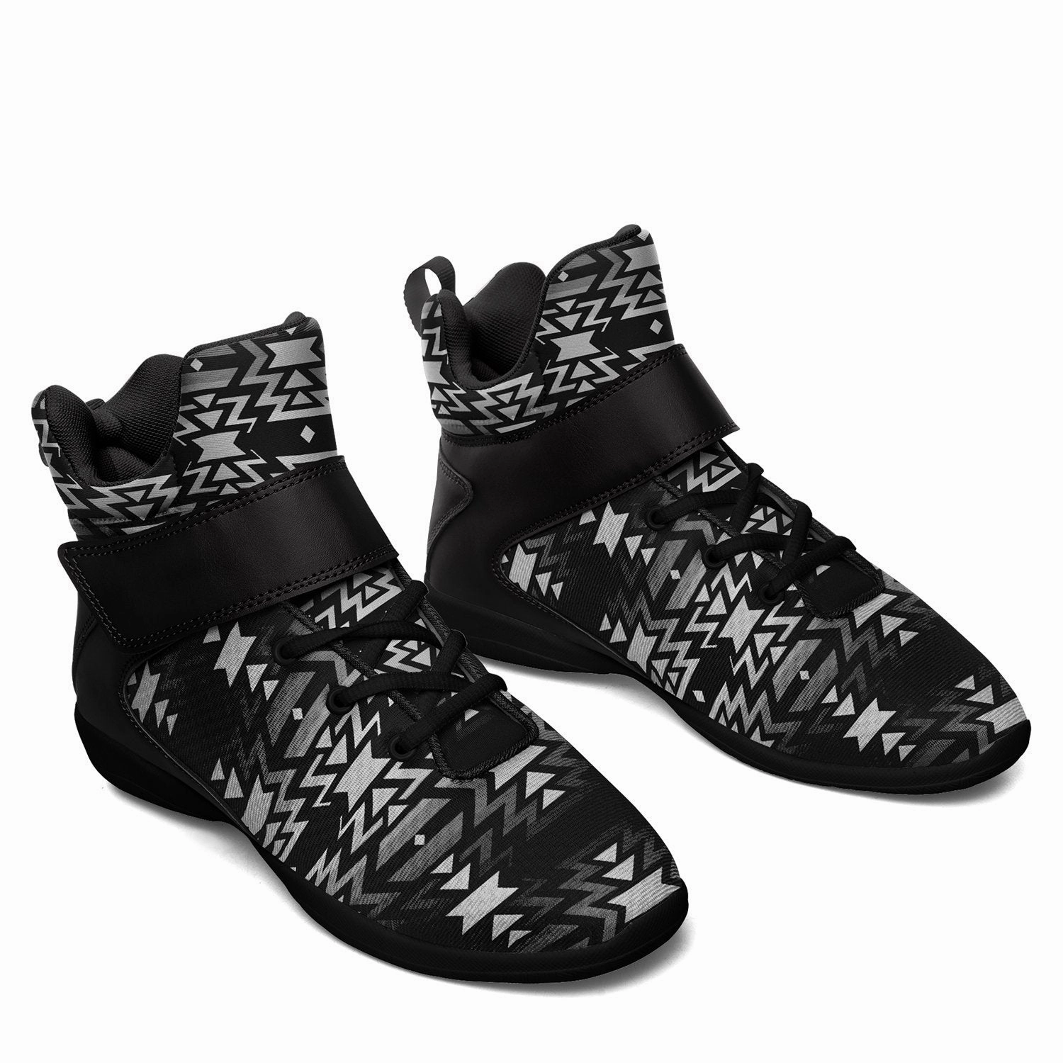 The Best Basketball Shoes Ever Made Black Fire Black and White Ipottaa Basketball / Sport High Top Shoes - Black Sole
