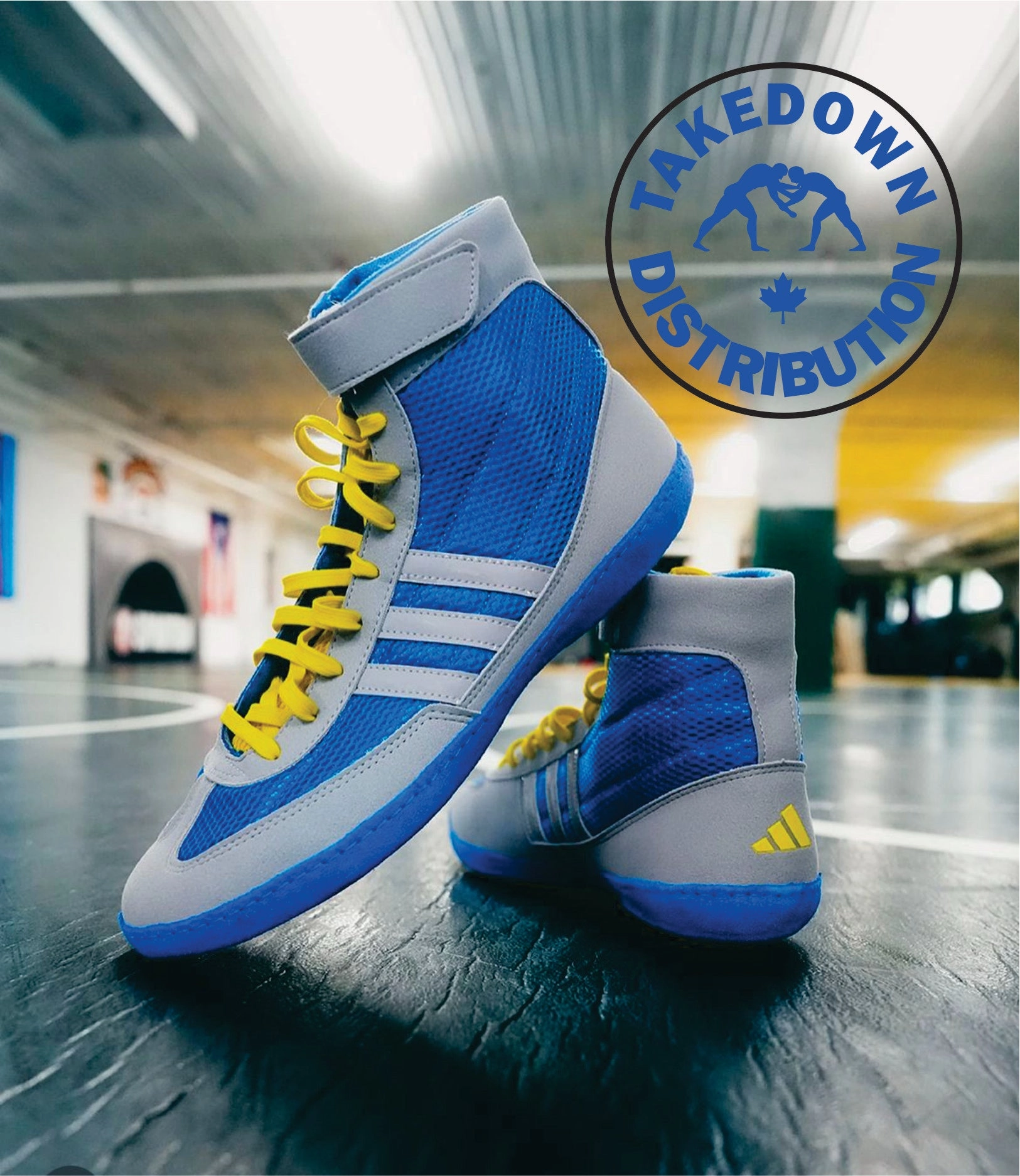 Adidas Shoe Wrestling Combat Speed 4    Royal-Yellow NEW2024 Comfiest Combat Boots