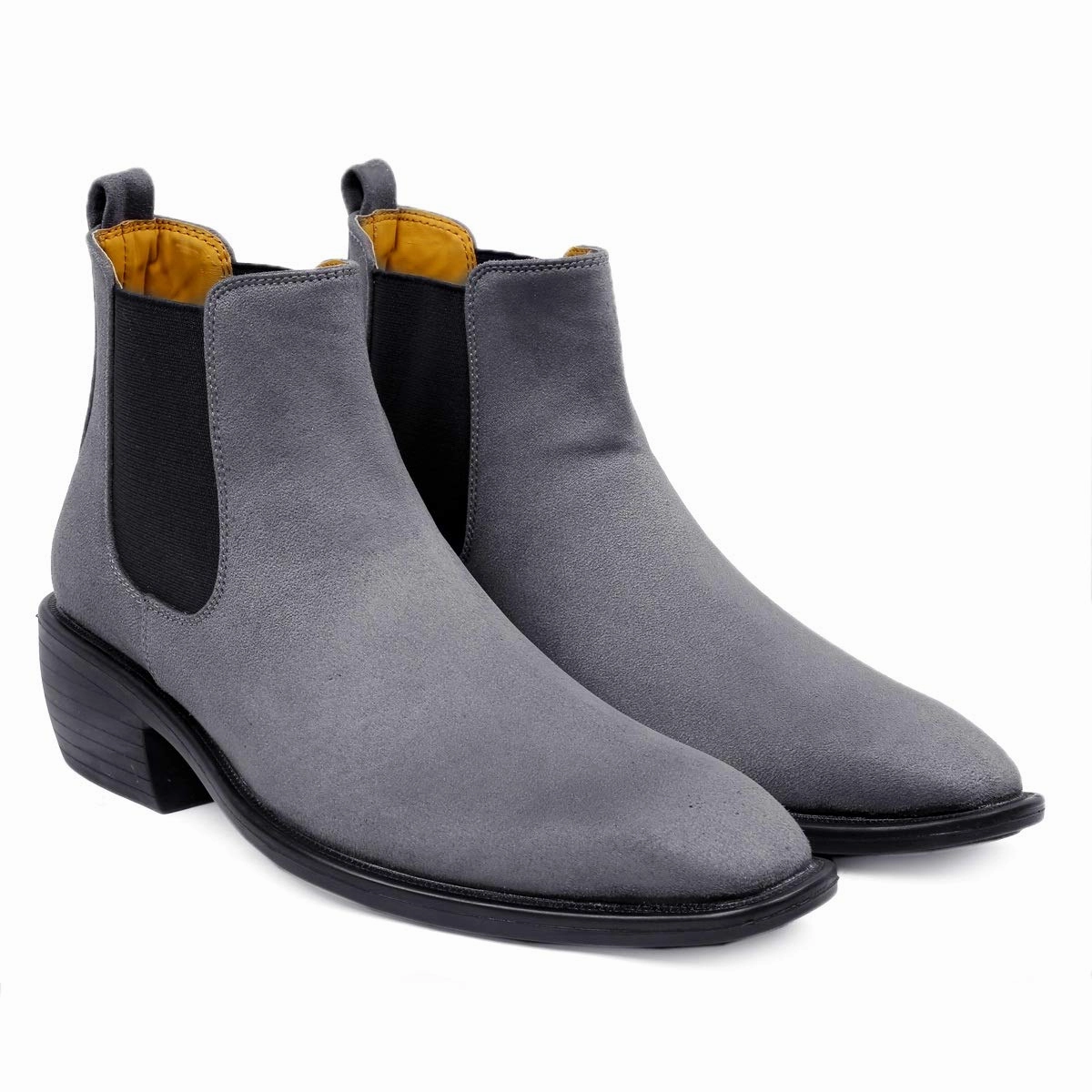 Height Increasing Suede Material Grey Casual Chelsea Boots For Men-JonasParamount Kanna Chelsea Boots