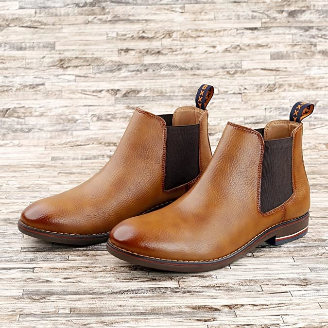 Blue Leather Chelsea Boots Classy Ankle British Design Tan Chelsea Boots For Men-JonasParamount