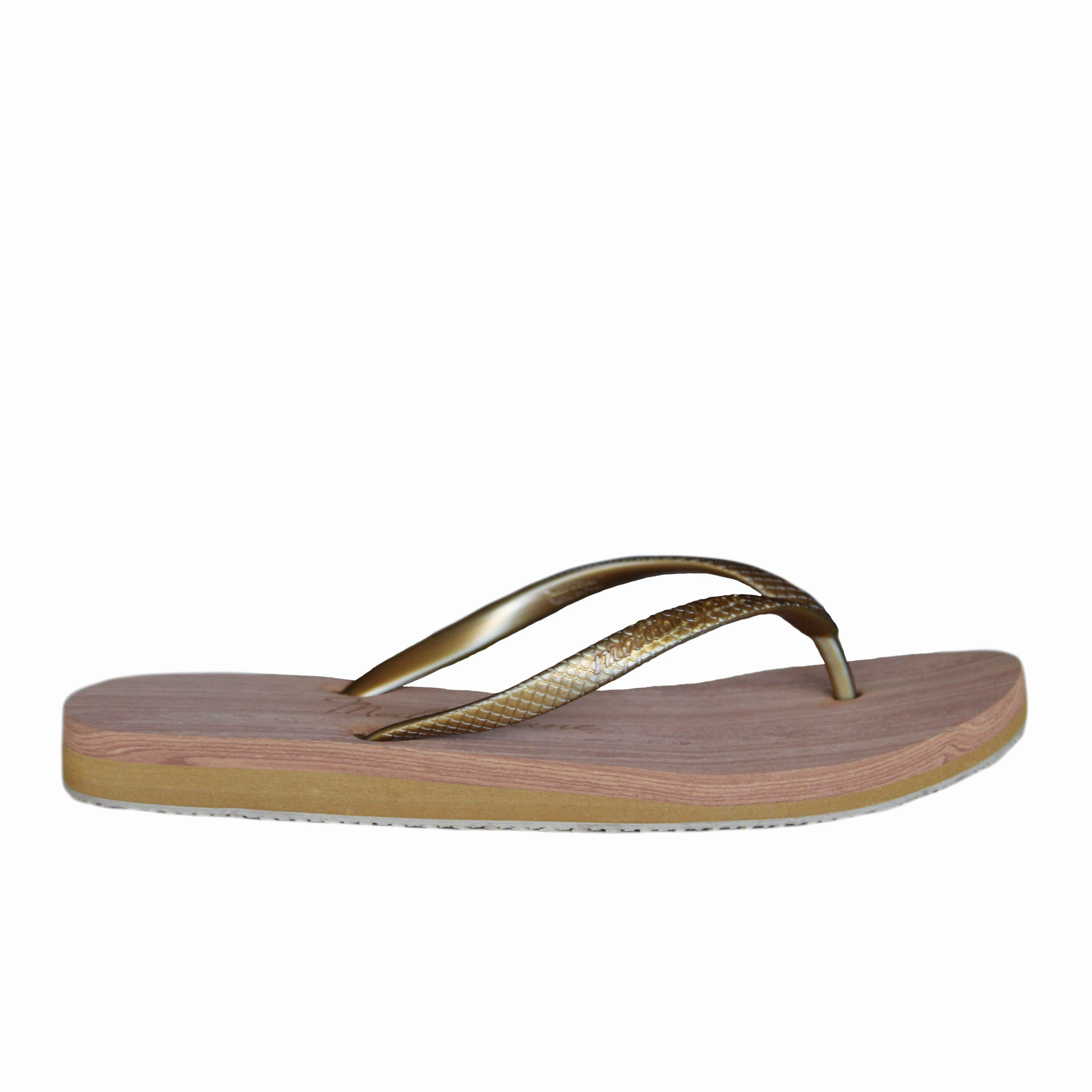 HUNTINGTON FLIP FLOPS WOOD BRONZE Best Running Recovery Flip Flops