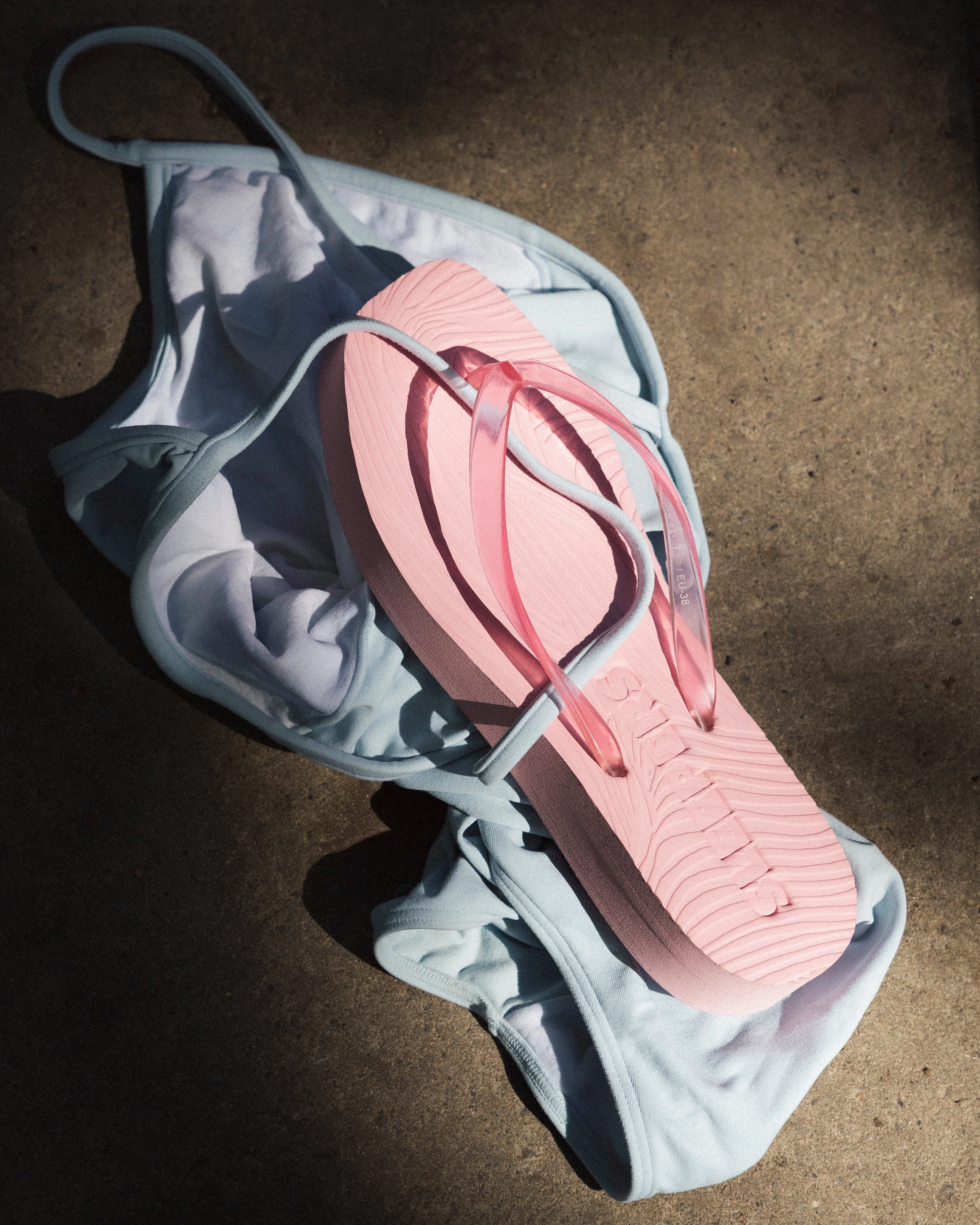 Tapered Platform Transparent Pink Sorbet Lifeguard Flip Flops