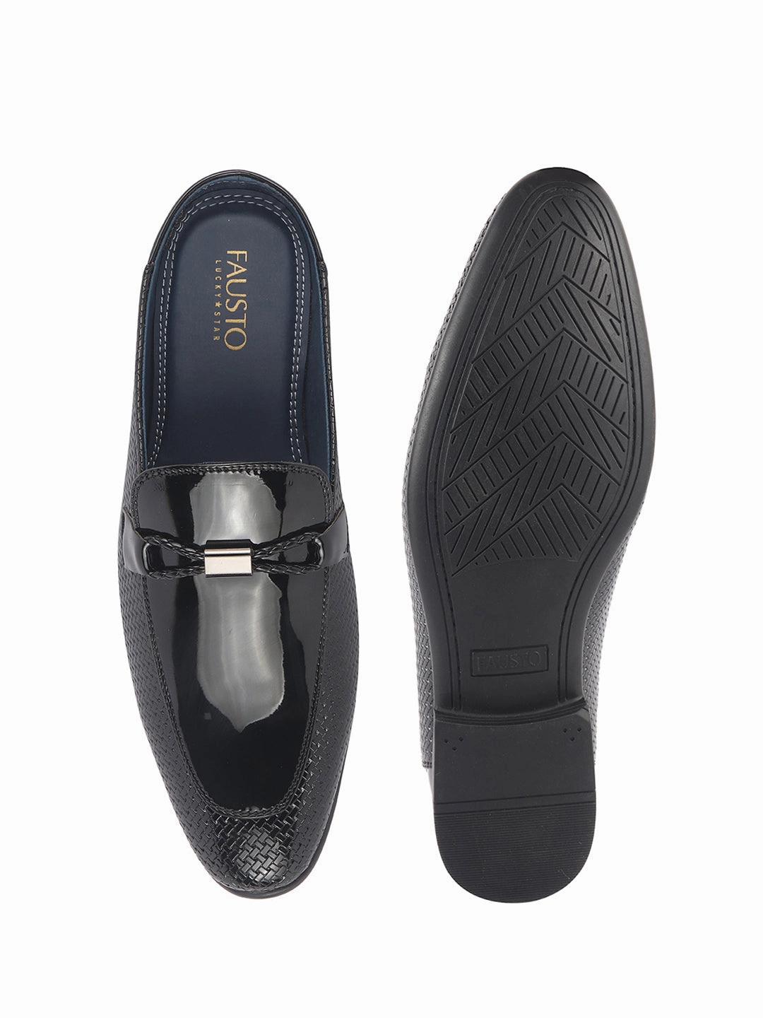 Best Work Boots For Comfort Men Black Bow Design Textured Back Open Party Formal Patent Leather Mules Shoes|All Day Long Ethnic Slip On Kurta Shoes for Wedding, Festive|Memory Cushioned Insole