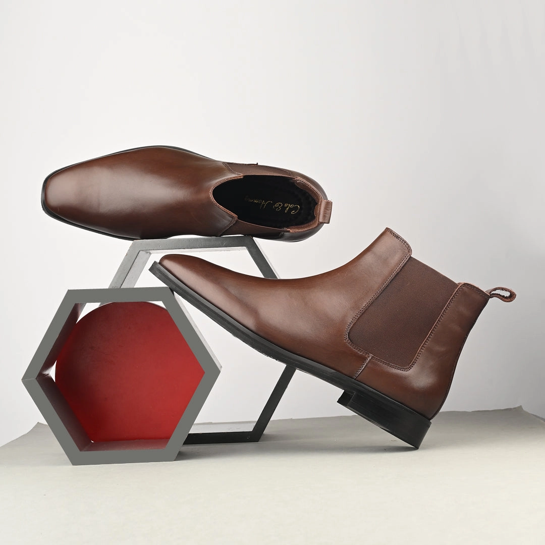 Super Comfortable Chelsea Boots Comfortable  Brown Crust Leather Chelsea Boots for Men